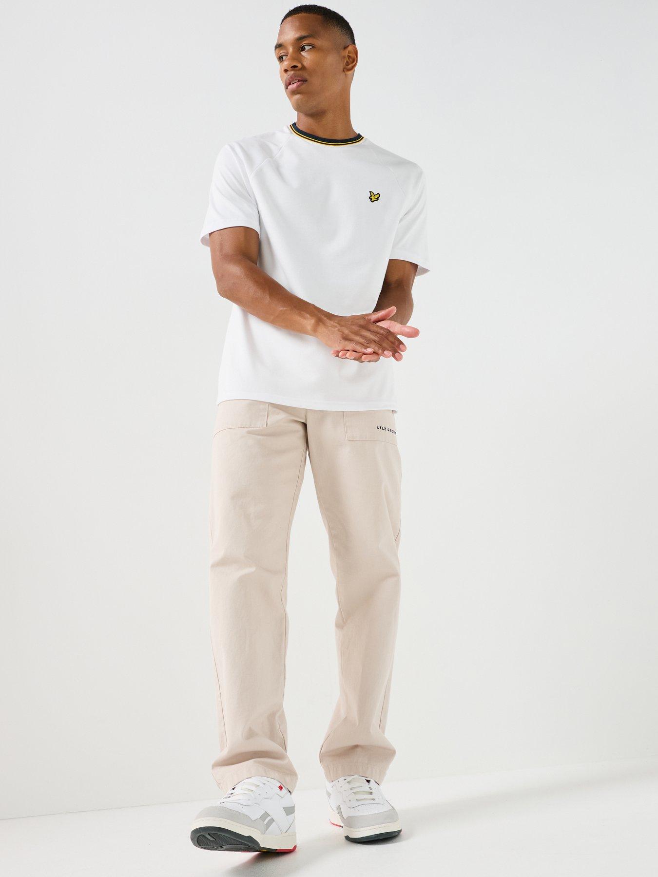 Image 3 of 6 of Lyle & Scott Tipped Track T-Shirt - White
