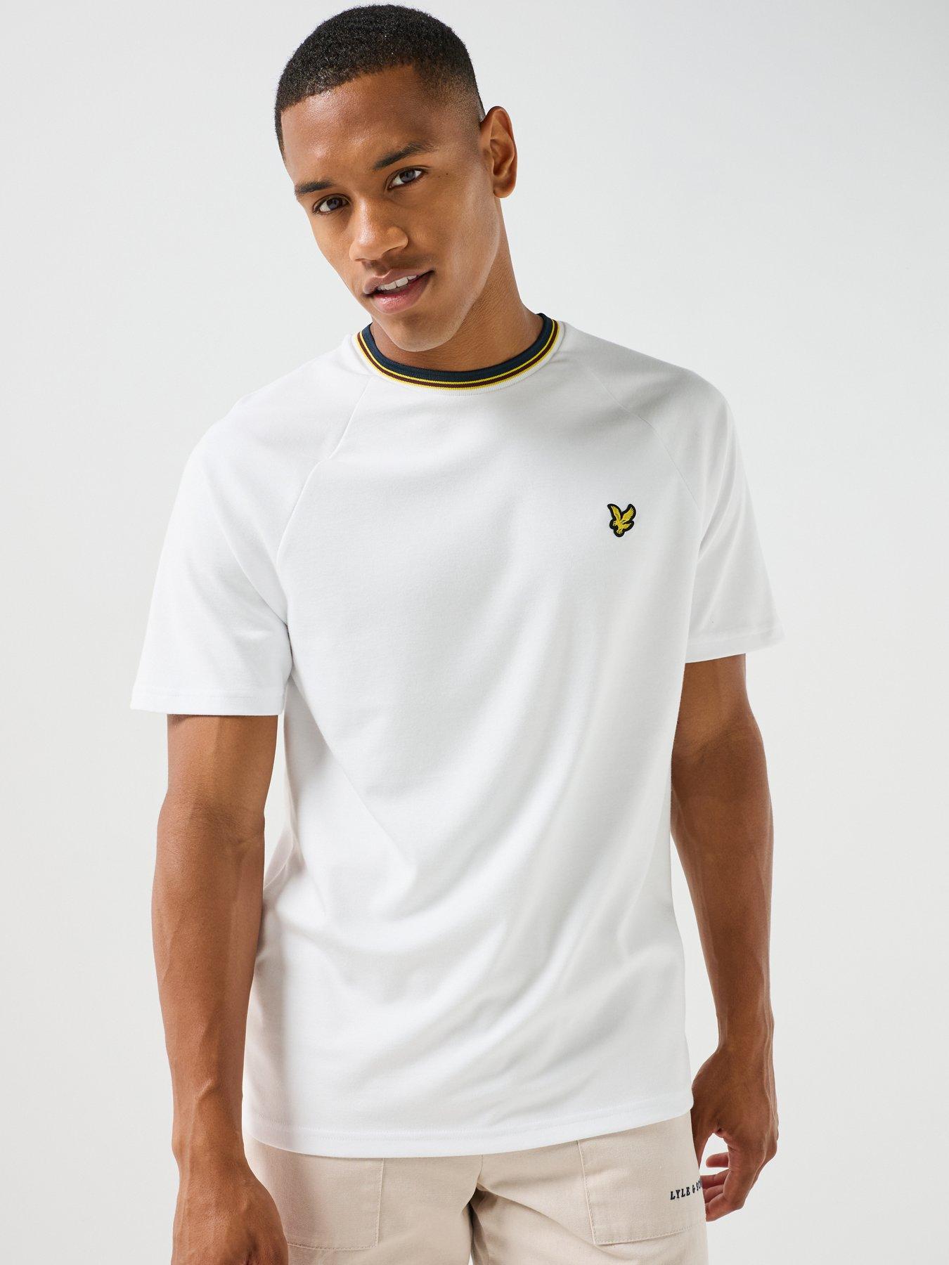 Image 5 of 6 of Lyle & Scott Tipped Track T-Shirt - White