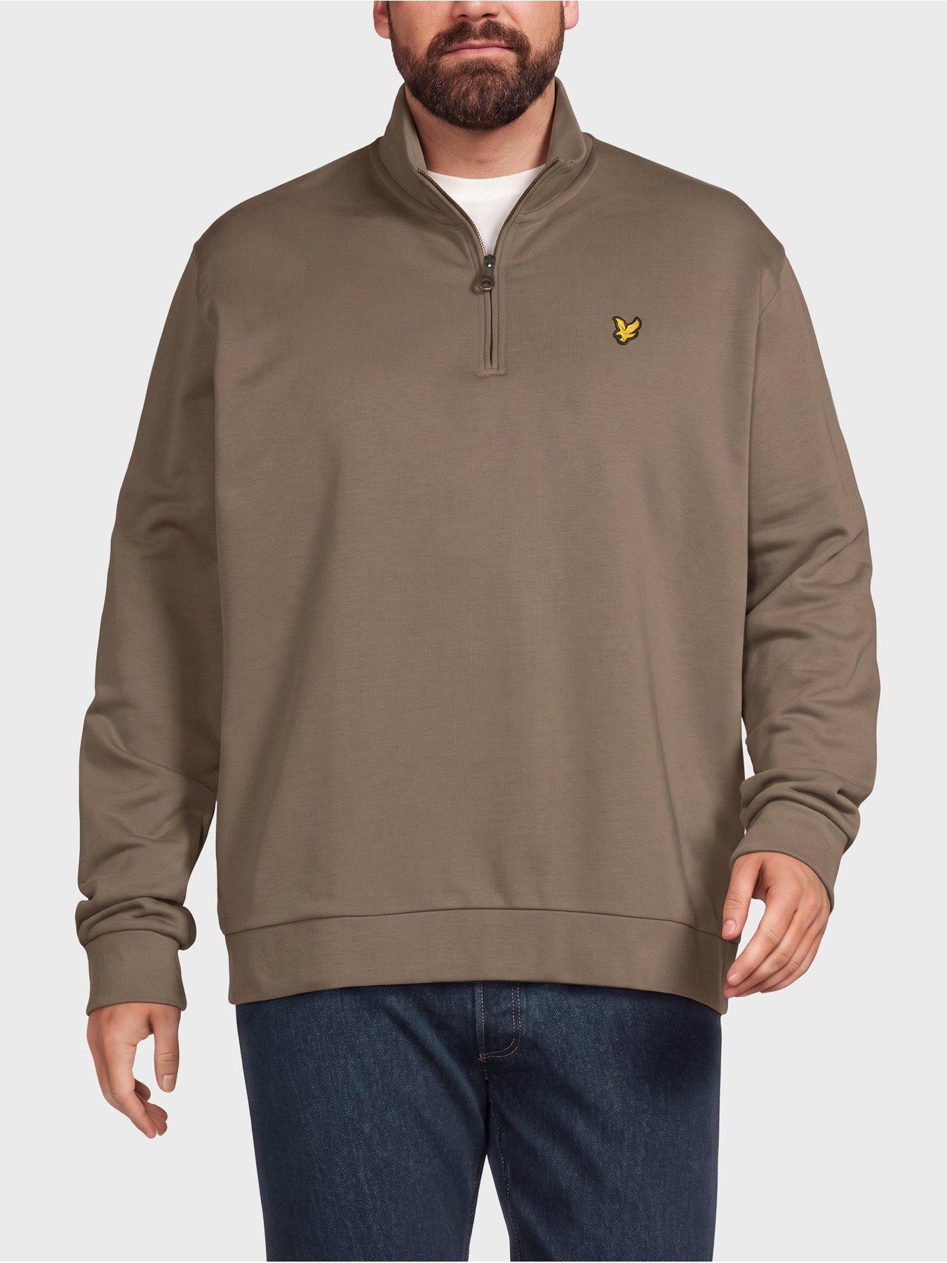 Lyle & Scott Big Tall Loopback Quarter Zip Sweatshirt - Green