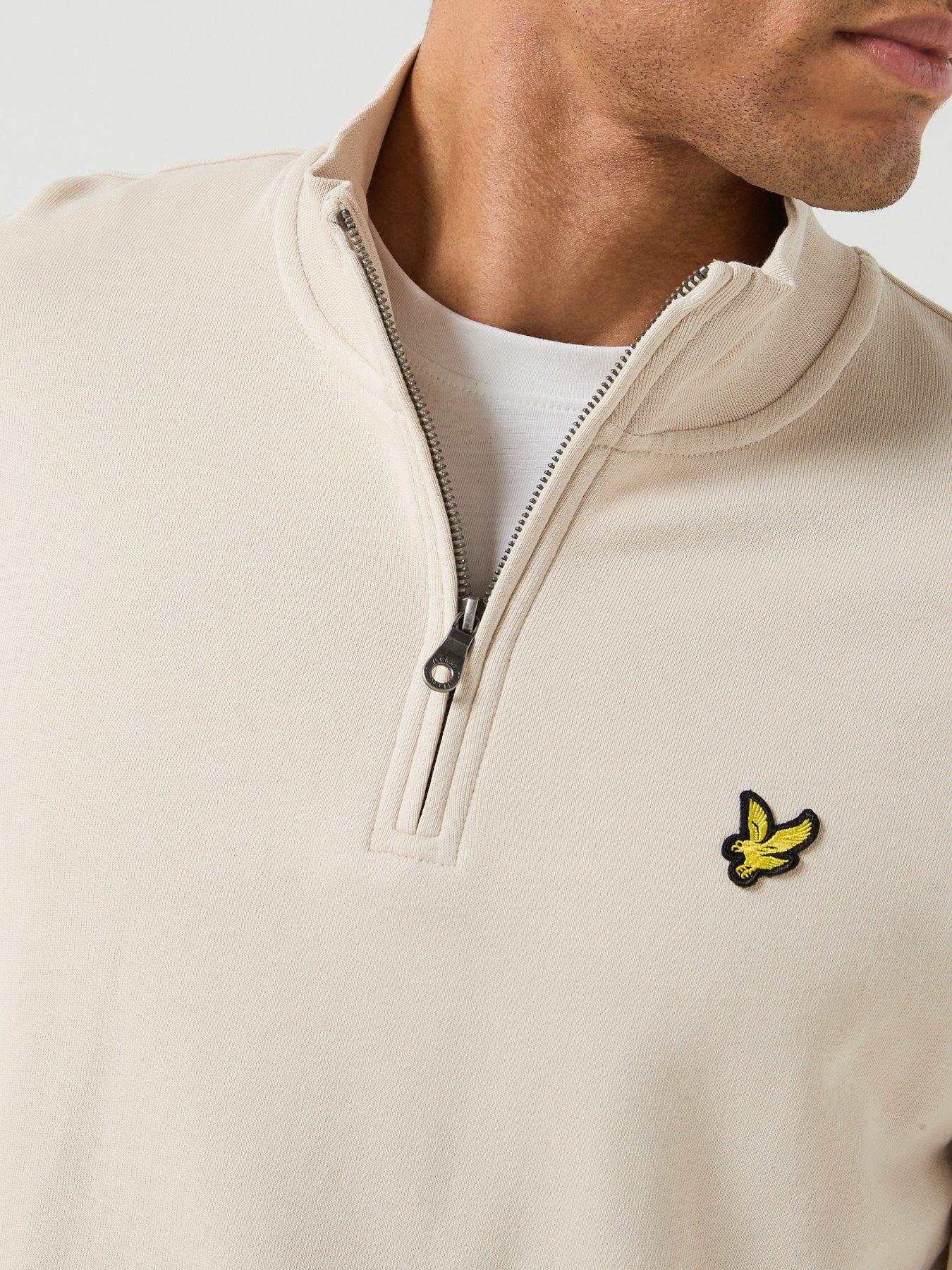 Image 4 of 6 of Lyle & Scott Cotton Loopback 1/4 Zip Sweatshirt - Cove
