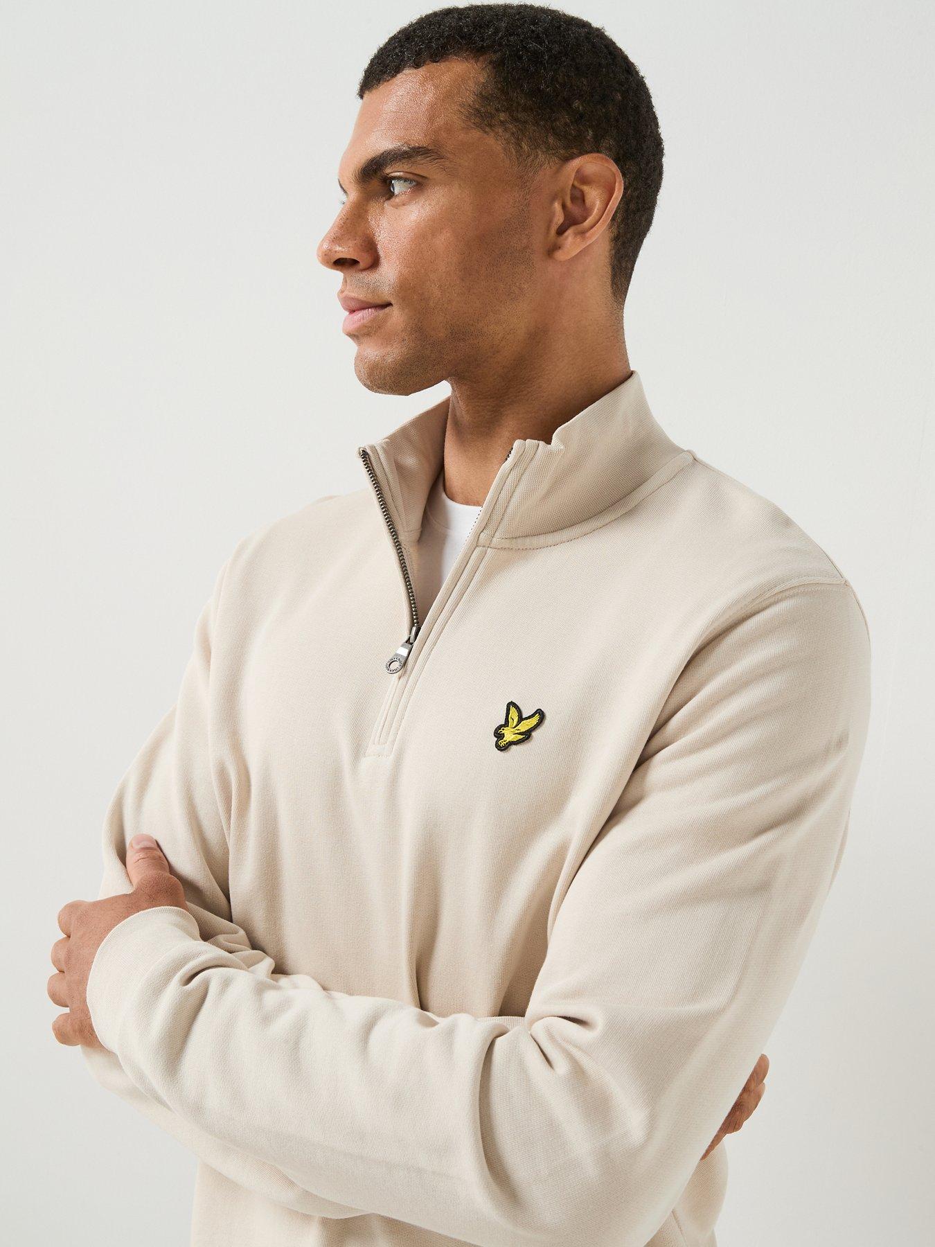 Image 5 of 6 of Lyle & Scott Cotton Loopback 1/4 Zip Sweatshirt - Cove