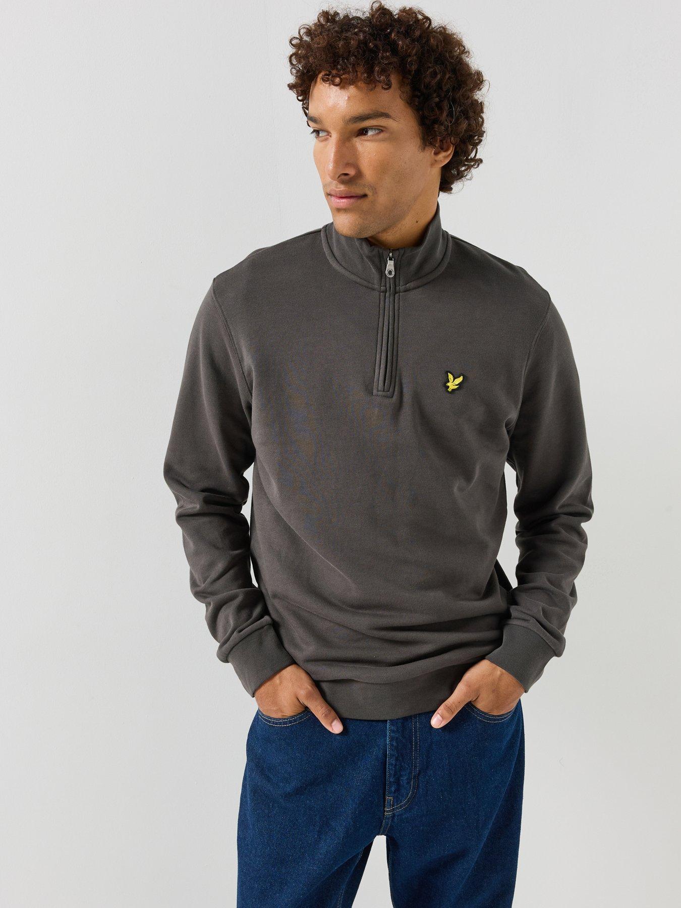 Image 1 of 6 of Lyle & Scott Mens Quarter Zip Loopback Sweatshirt - Grey