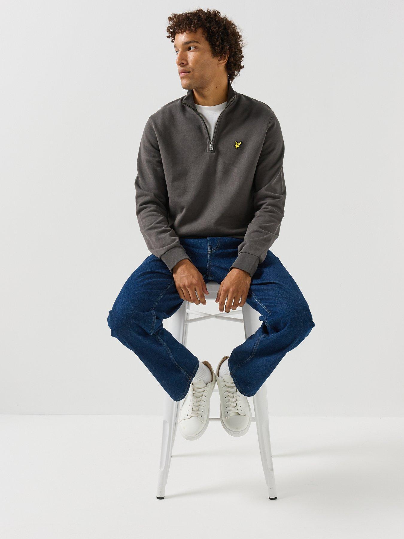 Image 4 of 6 of Lyle & Scott Mens Quarter Zip Loopback Sweatshirt - Grey