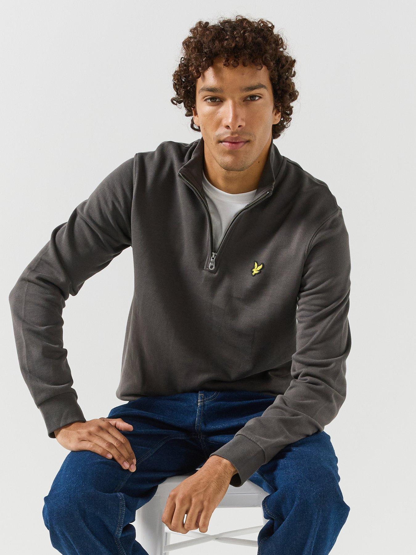 Image 5 of 6 of Lyle & Scott Mens Quarter Zip Loopback Sweatshirt - Grey