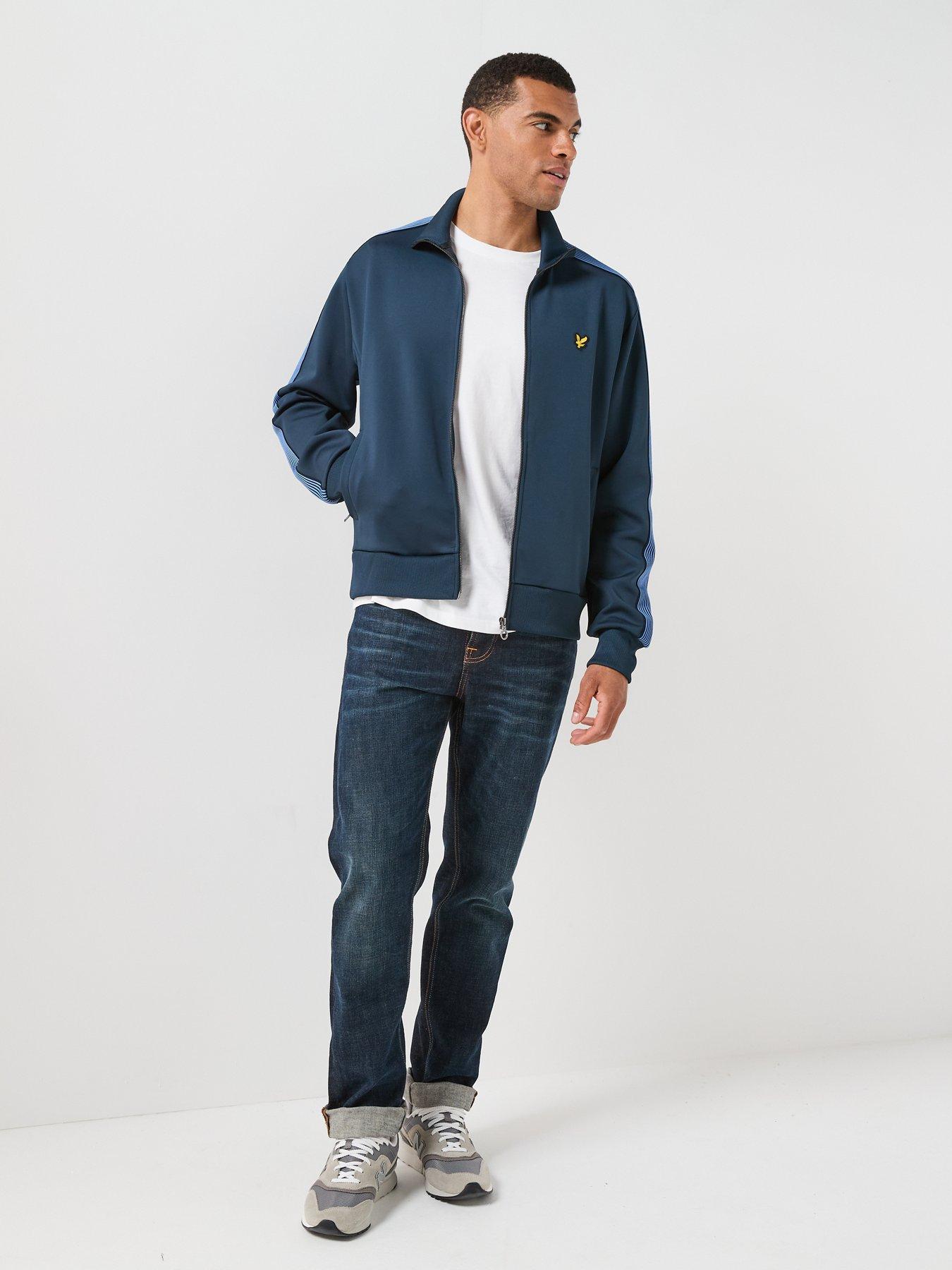 Image 3 of 6 of Lyle & Scott Lyle &amp; Scott Contrast Tape Track Jacket - Navy