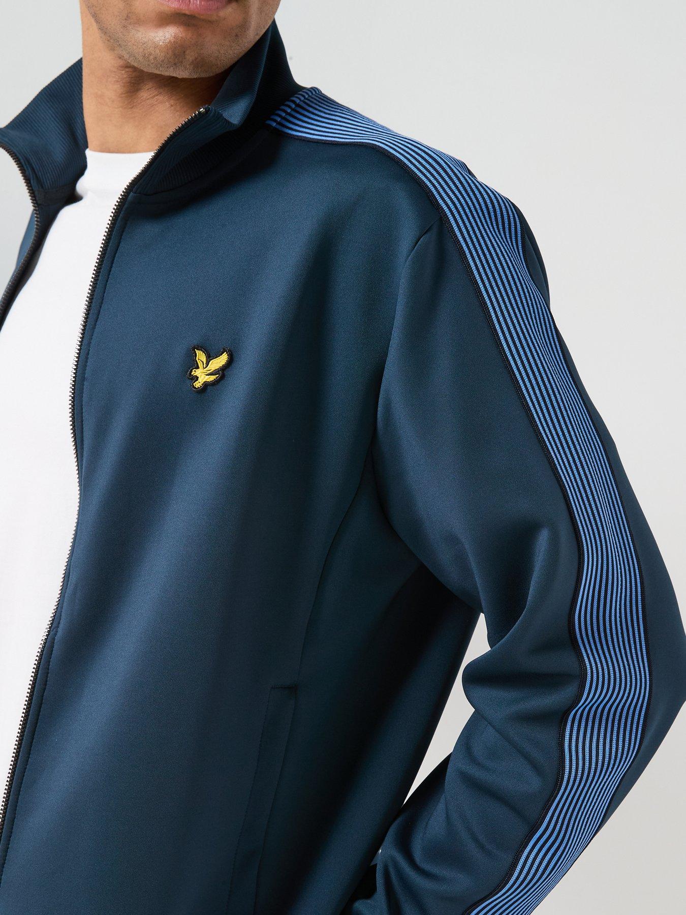 Image 4 of 6 of Lyle & Scott Lyle &amp; Scott Contrast Tape Track Jacket - Navy