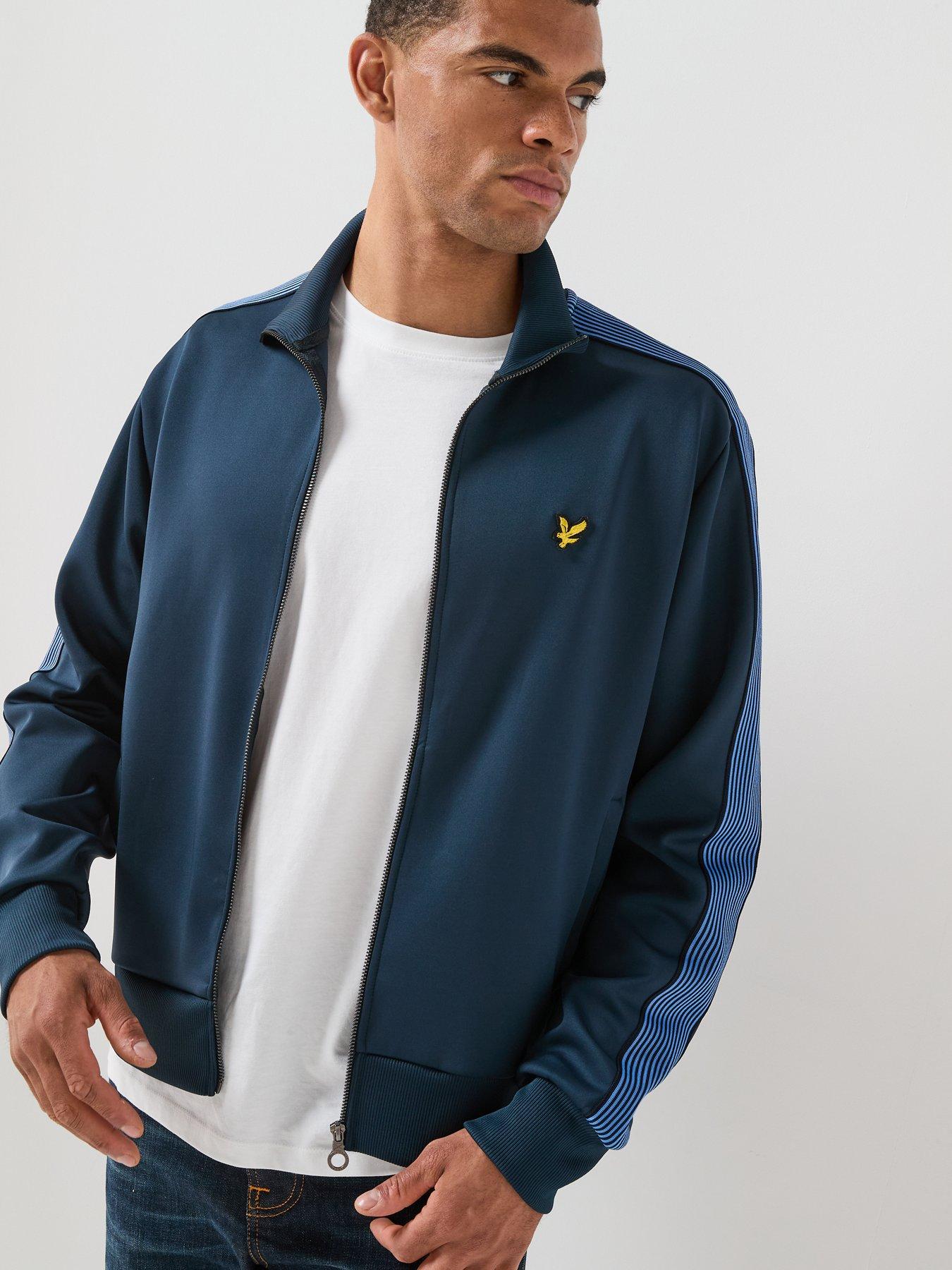 Image 5 of 6 of Lyle & Scott Lyle &amp; Scott Contrast Tape Track Jacket - Navy