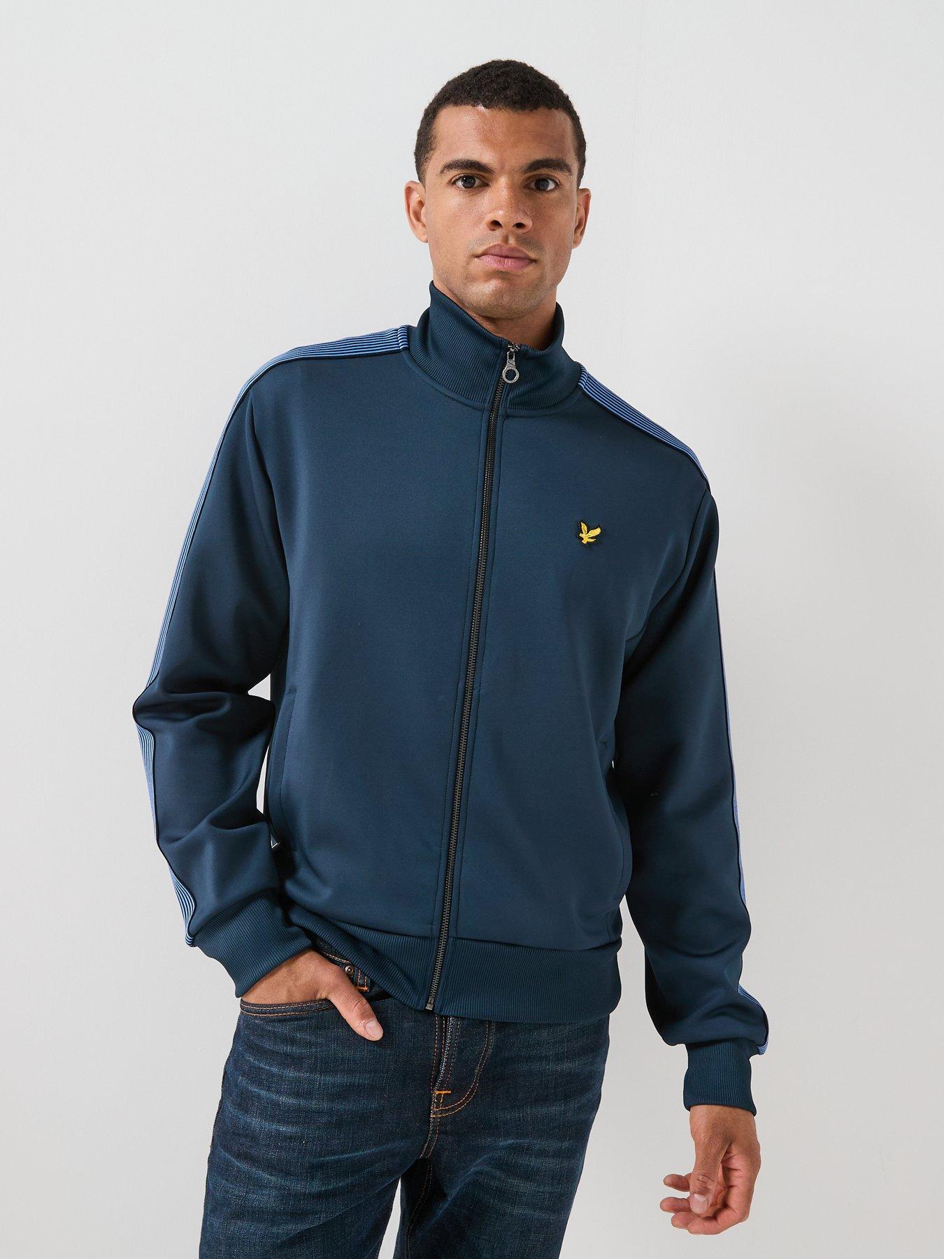 Image 6 of 6 of Lyle & Scott Lyle &amp; Scott Contrast Tape Track Jacket - Navy