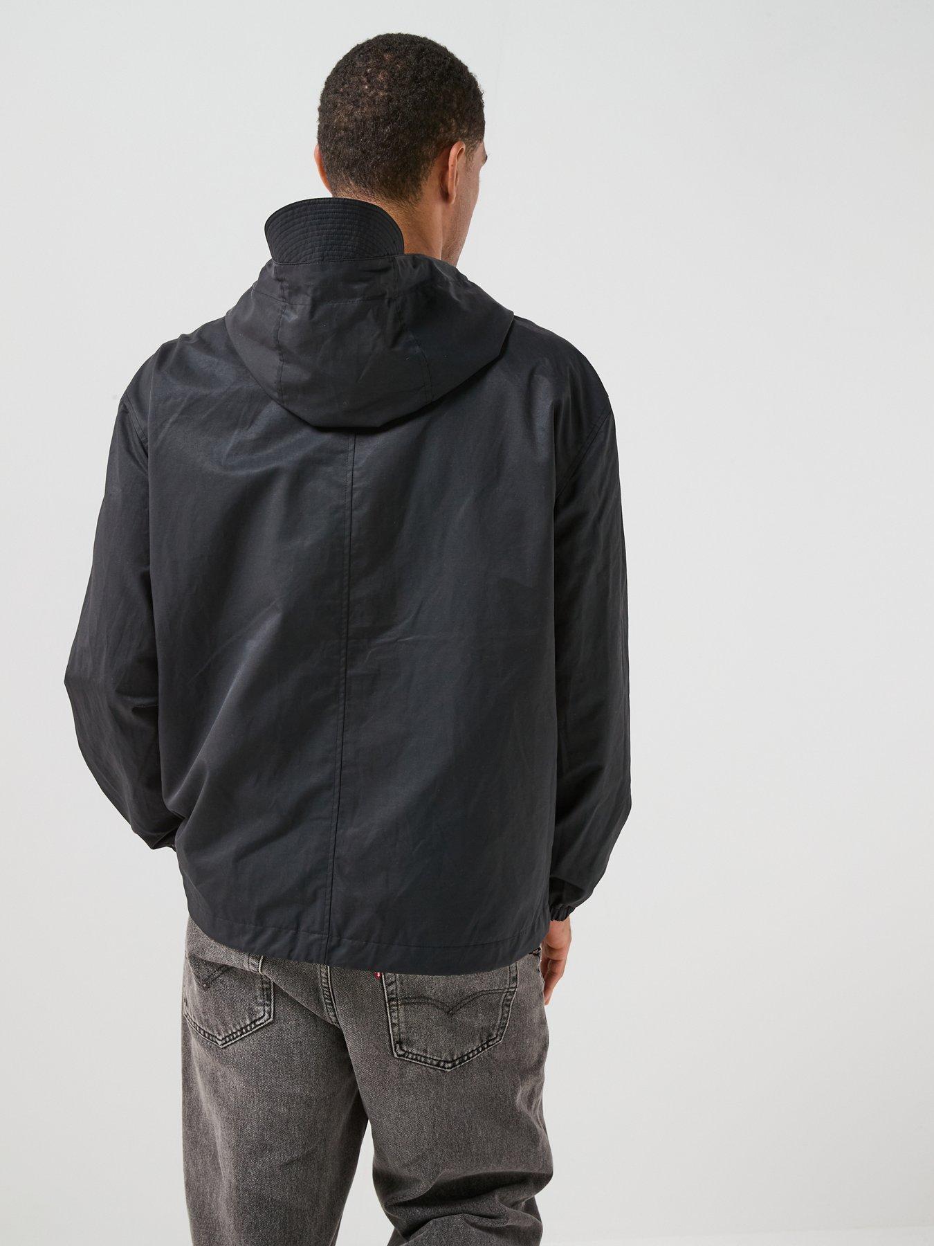 Image 2 of 6 of Lyle & Scott Lyle &amp; Scott Waxed Hooded Utility Jacket - Black