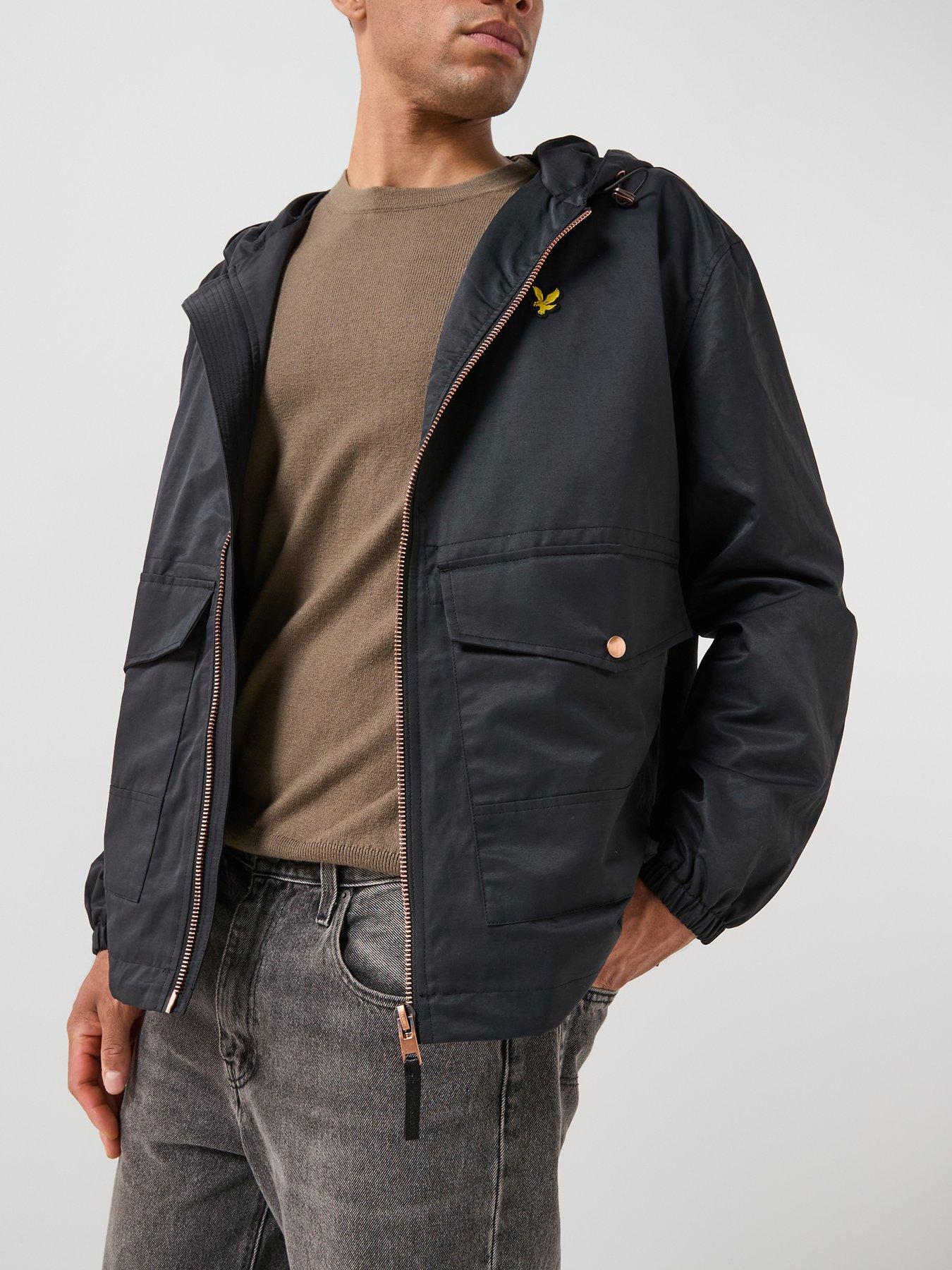 Image 4 of 6 of Lyle & Scott Lyle &amp; Scott Waxed Hooded Utility Jacket - Black