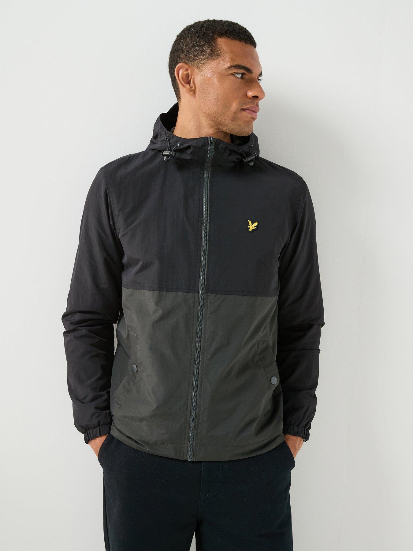 Image 1 of 6 of Lyle & Scott Lyle &amp; Scott Colour Block Zip Through Hooded Jacket - Black