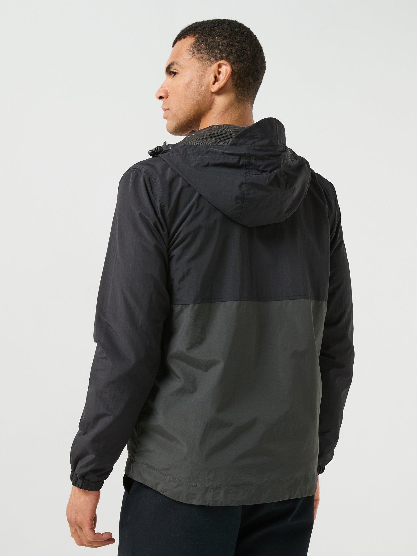 Image 2 of 6 of Lyle & Scott Lyle &amp; Scott Colour Block Zip Through Hooded Jacket - Black