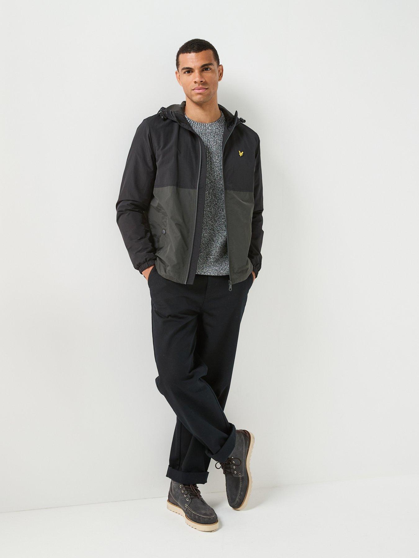 Image 3 of 6 of Lyle & Scott Lyle &amp; Scott Colour Block Zip Through Hooded Jacket - Black