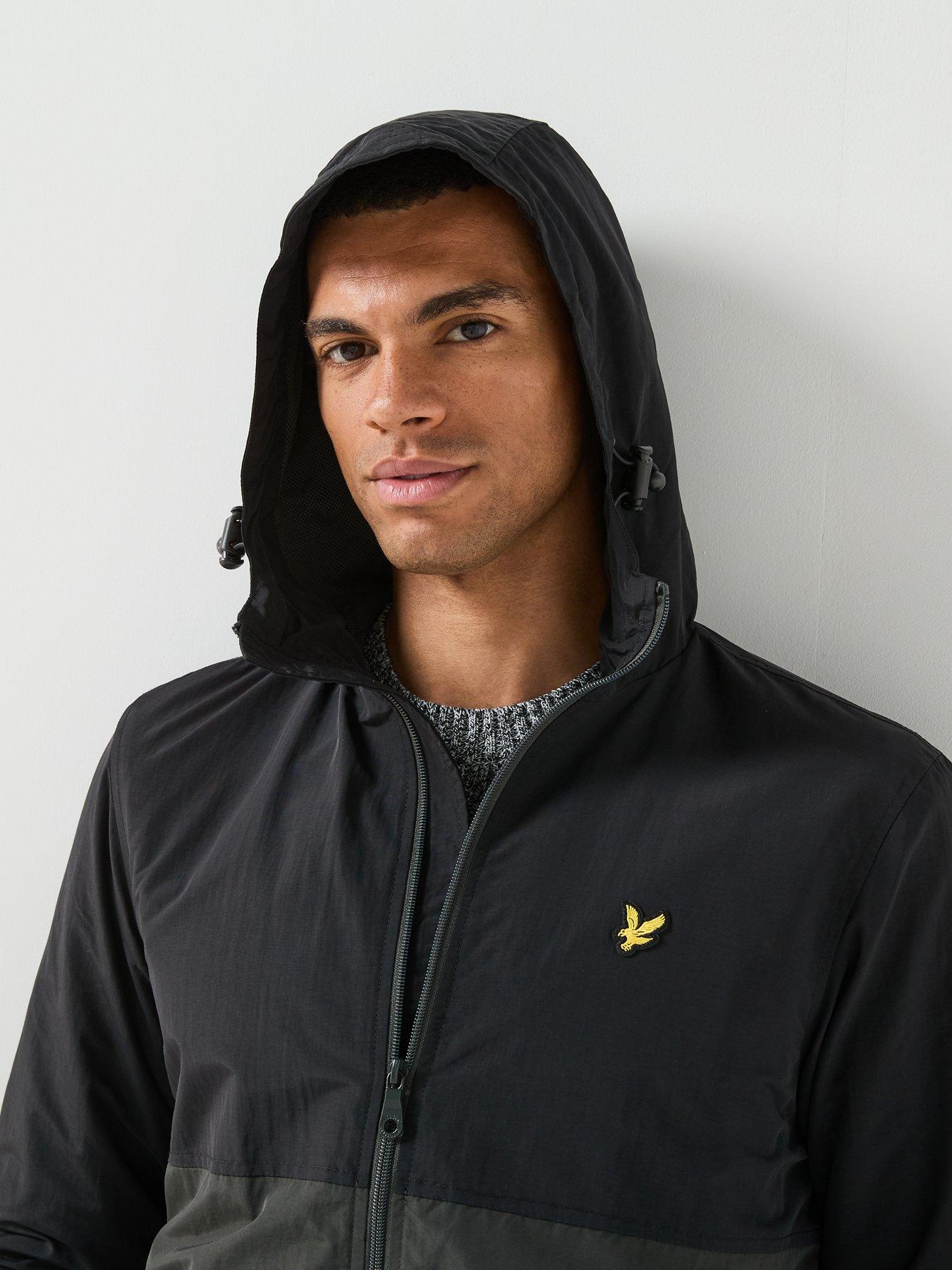 Image 4 of 6 of Lyle & Scott Lyle &amp; Scott Colour Block Zip Through Hooded Jacket - Black