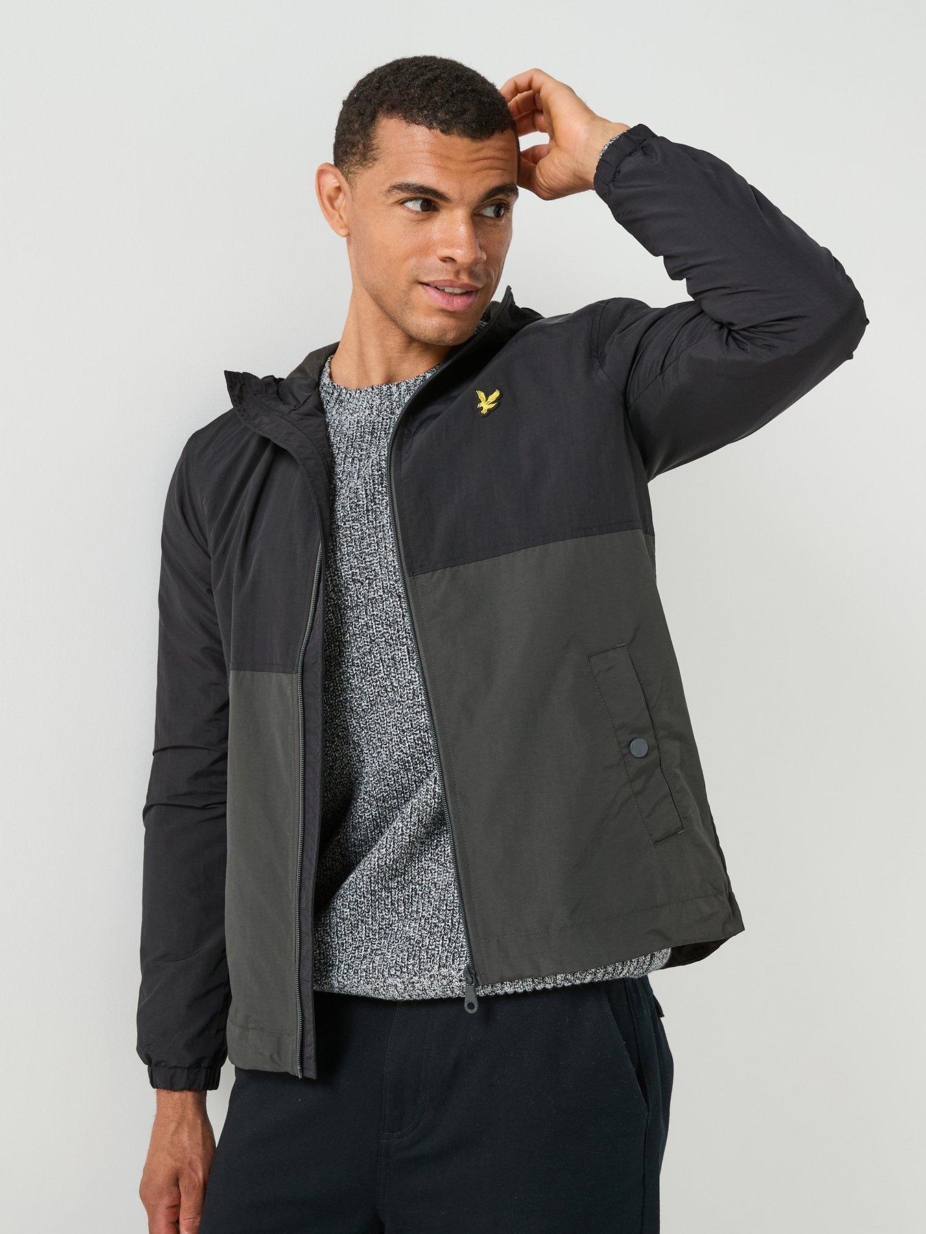 Image 5 of 6 of Lyle & Scott Lyle &amp; Scott Colour Block Zip Through Hooded Jacket - Black