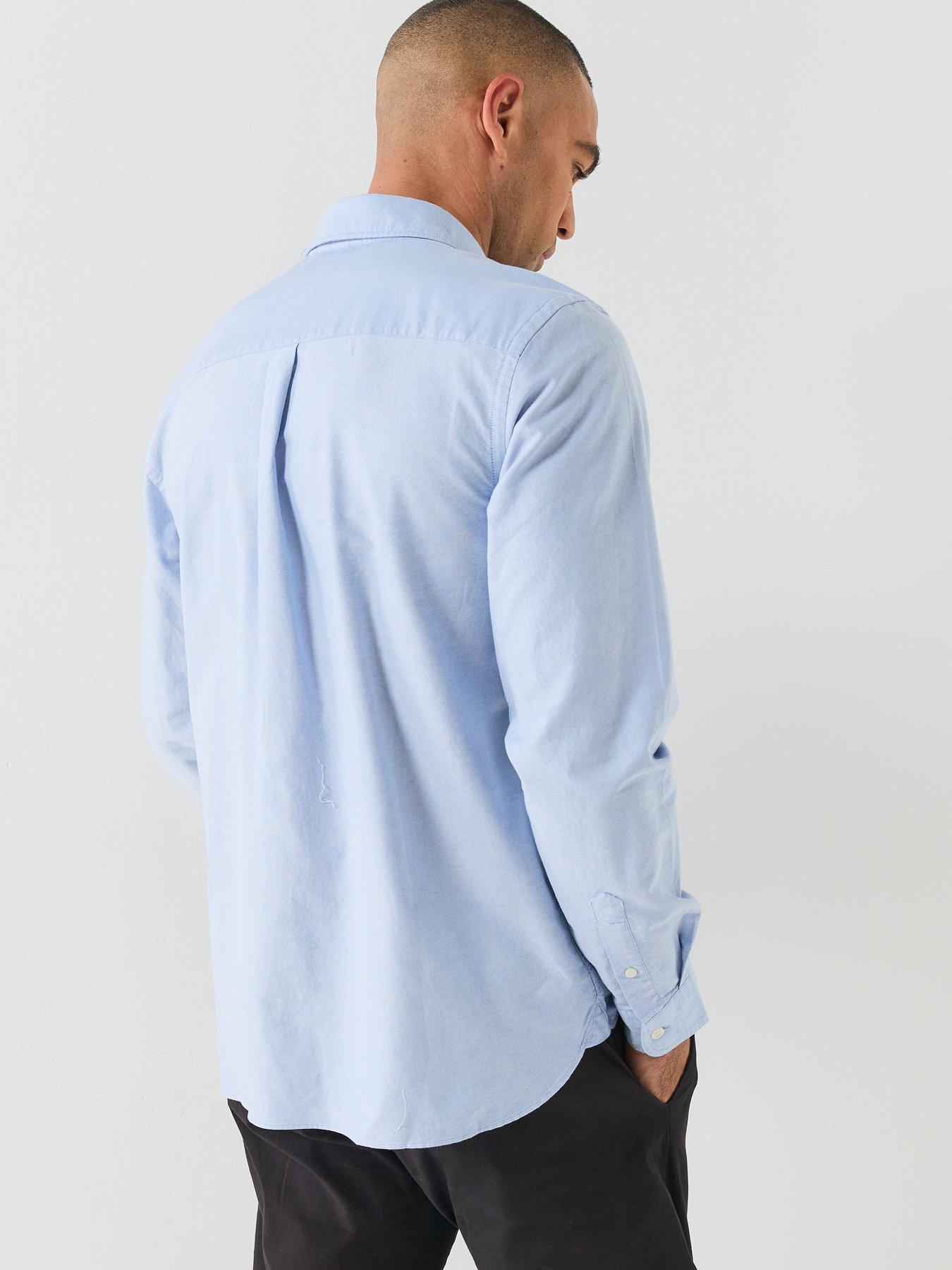 Image 2 of 6 of Lyle & Scott Mens Plain Button Down Oxford Shirt - Blue