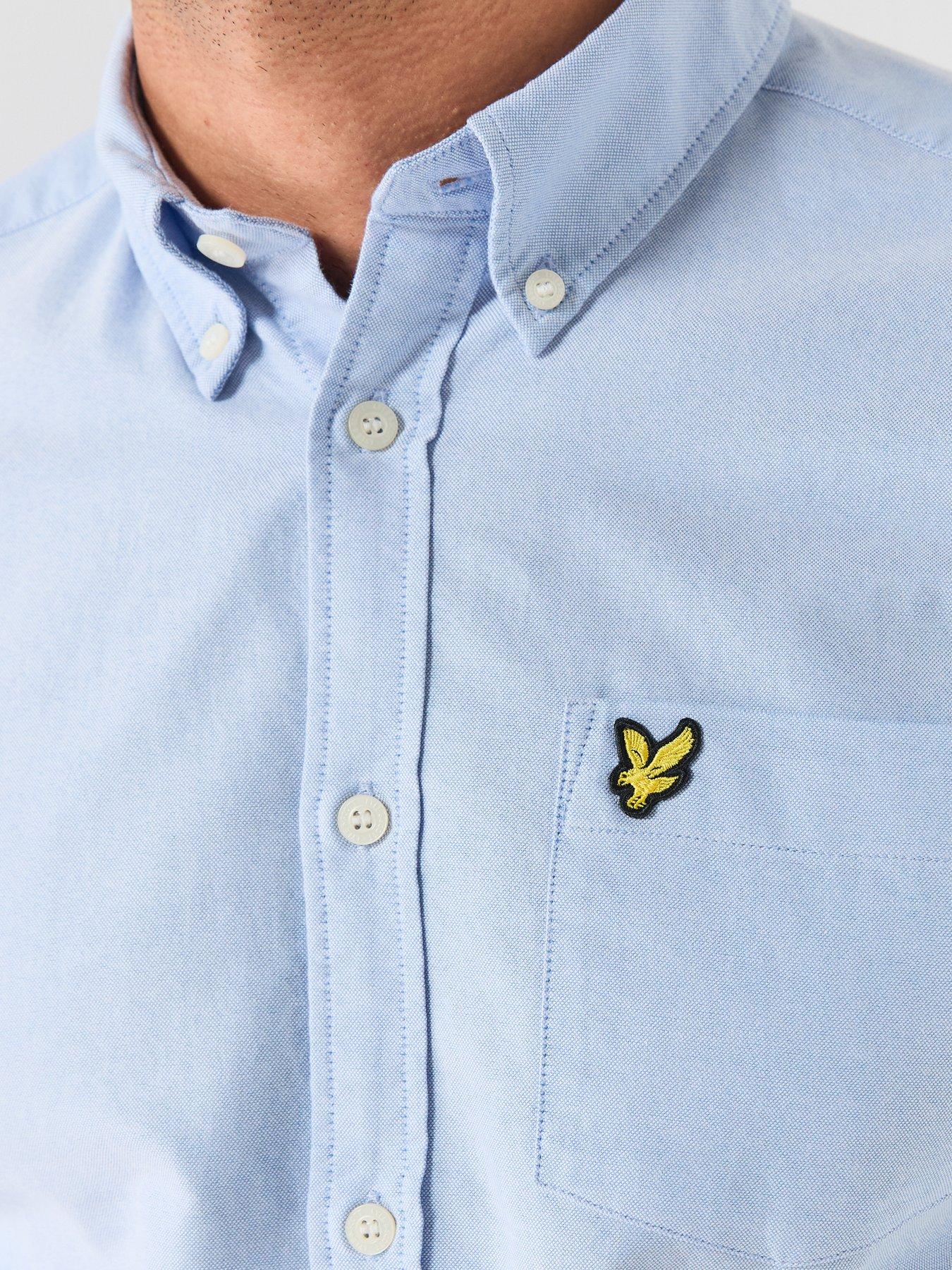 Image 5 of 6 of Lyle & Scott Mens Plain Button Down Oxford Shirt - Blue