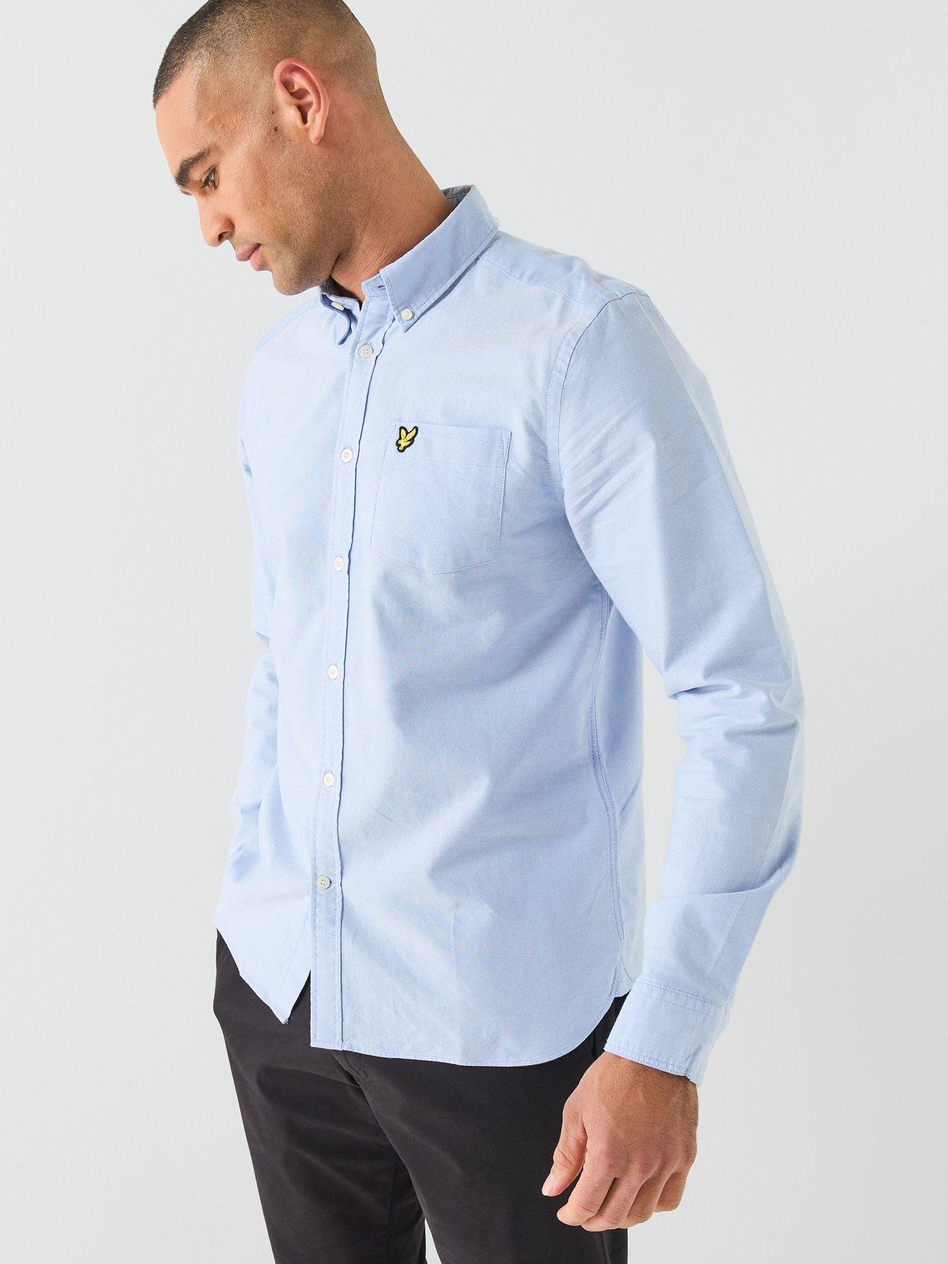 Image 6 of 6 of Lyle & Scott Mens Plain Button Down Oxford Shirt - Blue