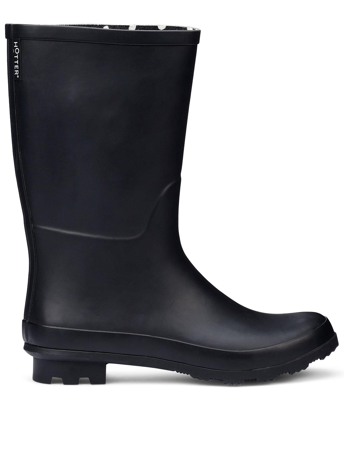 Hotter Splash Wide Fit Wellington Boot - Black