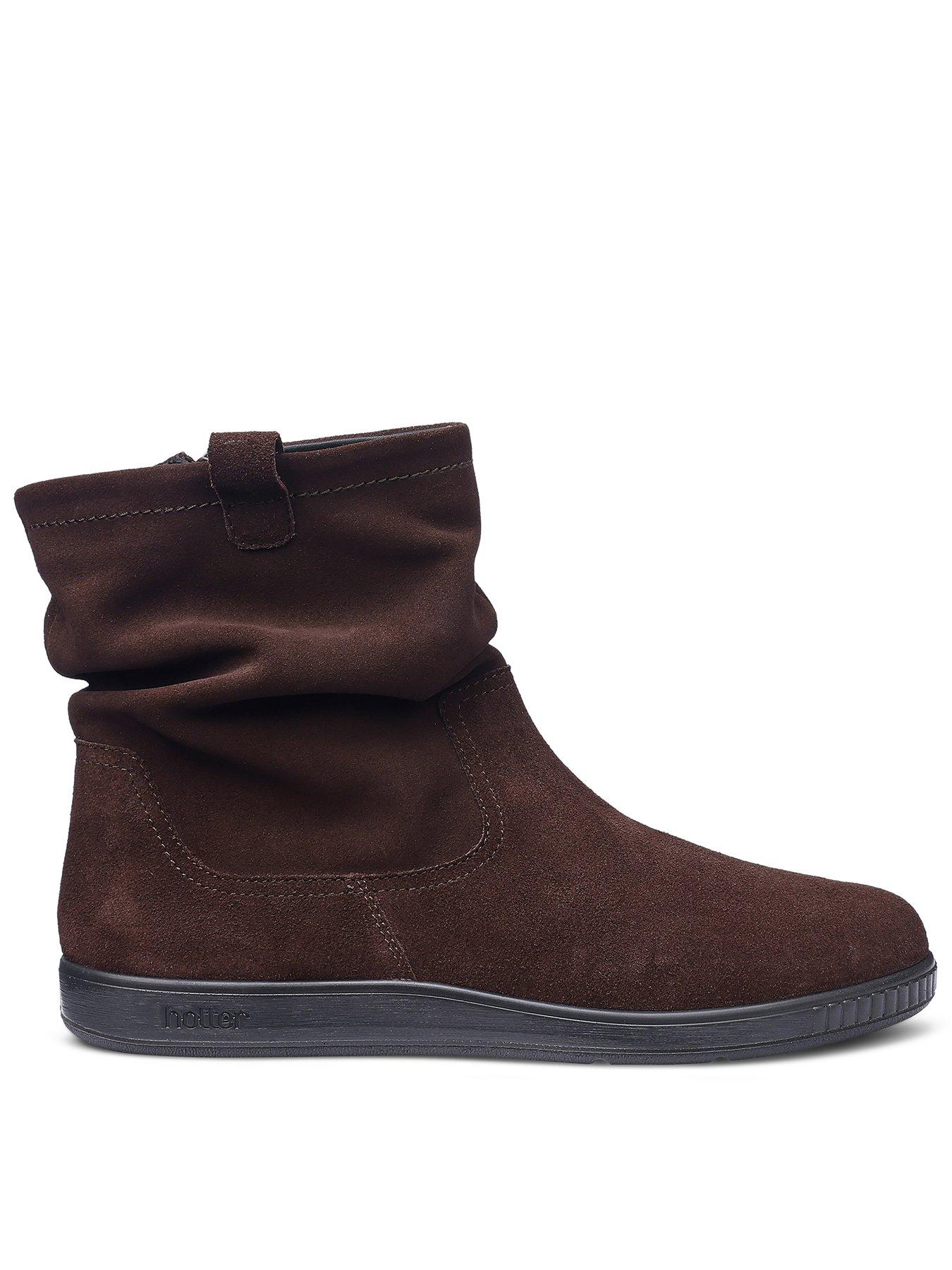 Hotter Sprite Wide Fit Slouch Boot - Brown