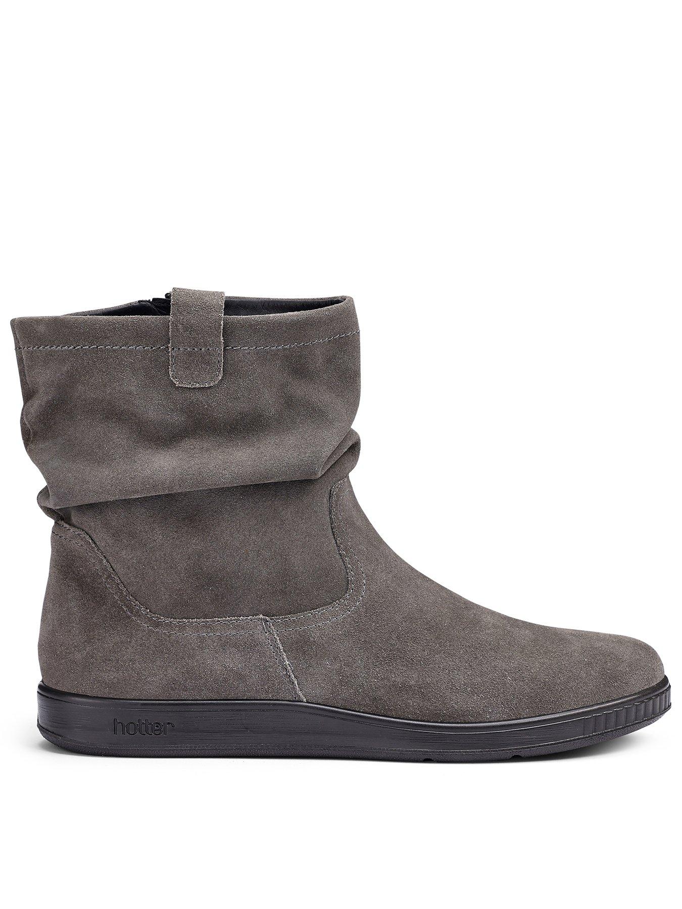 Hotter Sprite Wide Fit Slouch Boot - Grey
