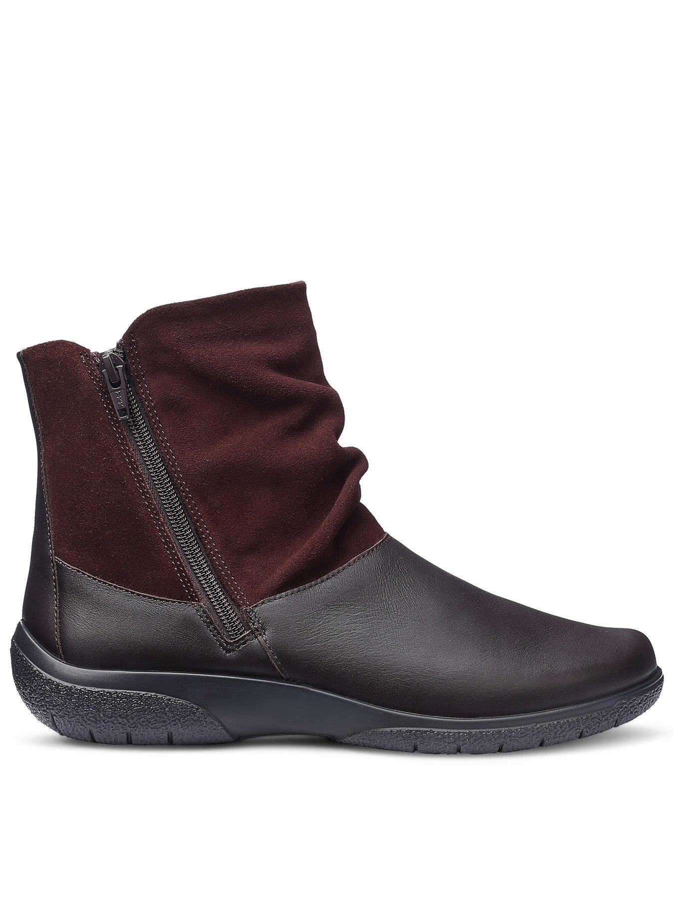 Hotter Whisper Wide Fit Slouch Ankle Boot - Brown