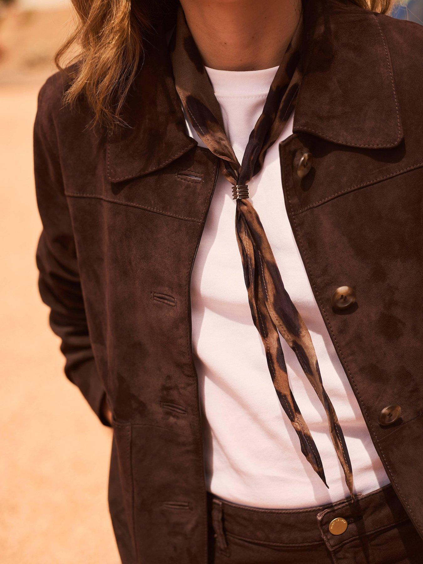 Image 2 of 4 of Mint Velvet Maddison Neck Scarf - Brown