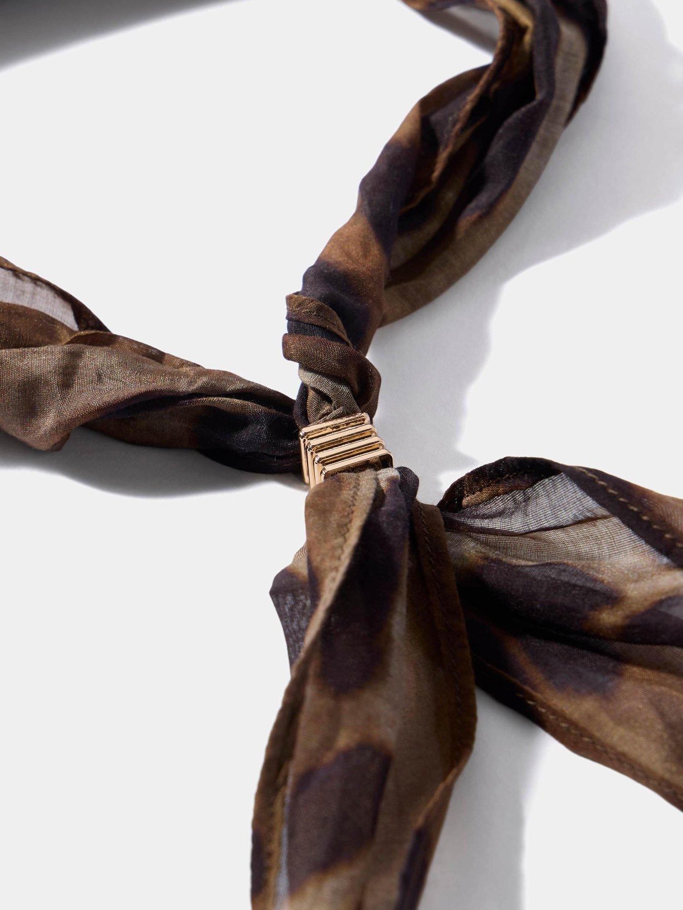 Image 4 of 4 of Mint Velvet Maddison Neck Scarf - Brown