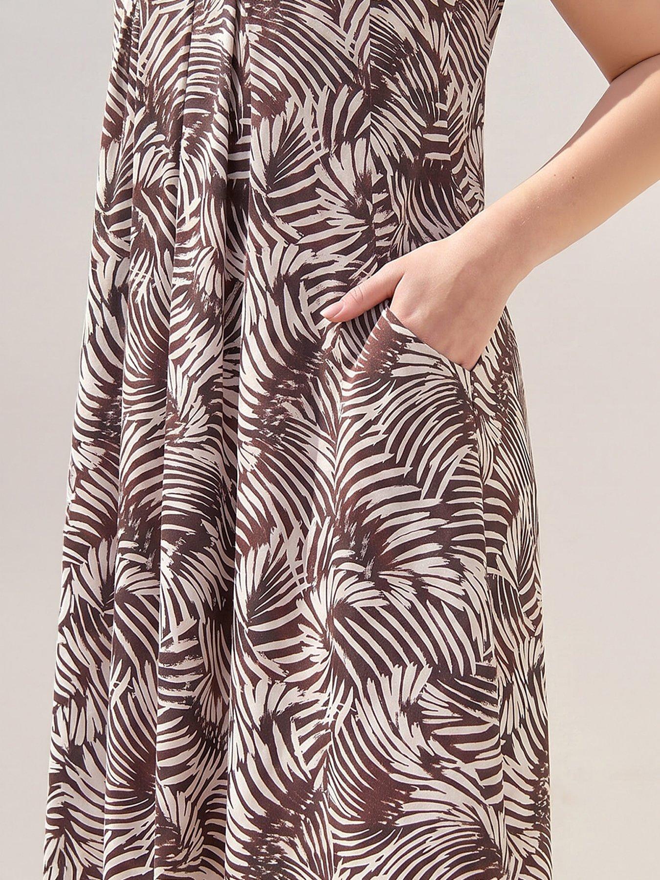 Image 2 of 4 of Roman Petite Abstract Print Pocket Dress