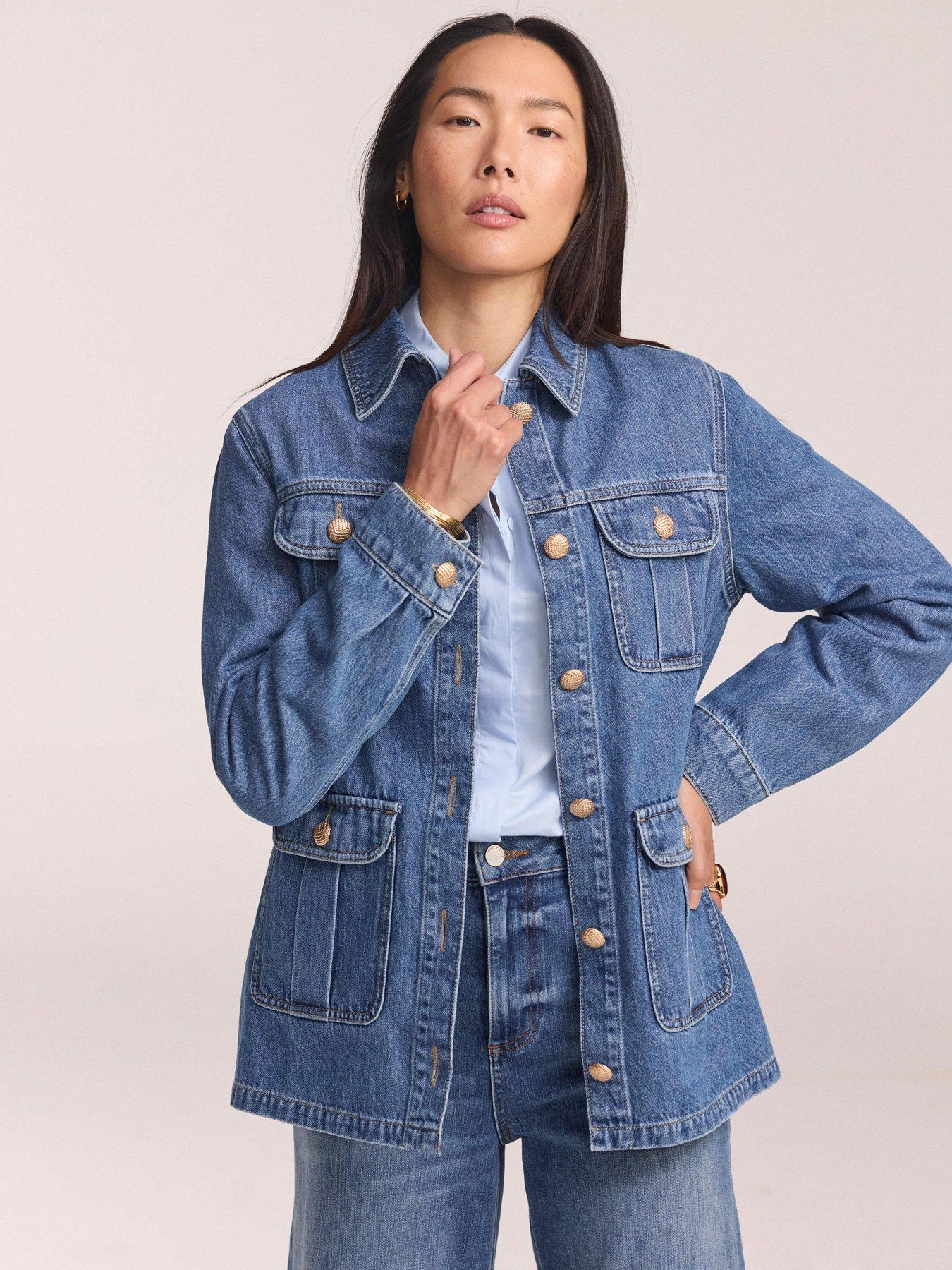 Mint Velvet Mid Indigo Denim Shacket - Blue