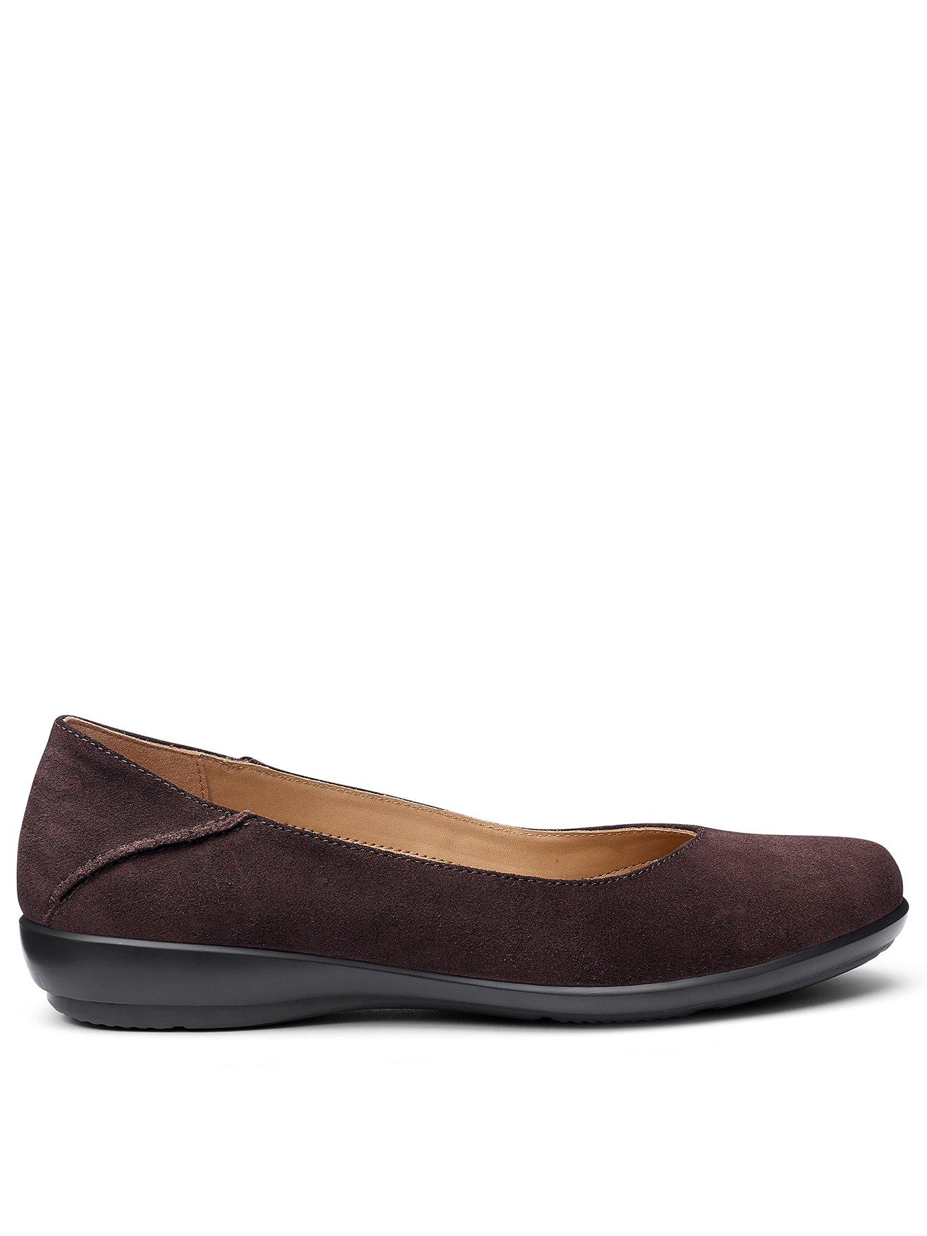 Hotter Birdie Wide Fit Ballerina Pump - Chocolate