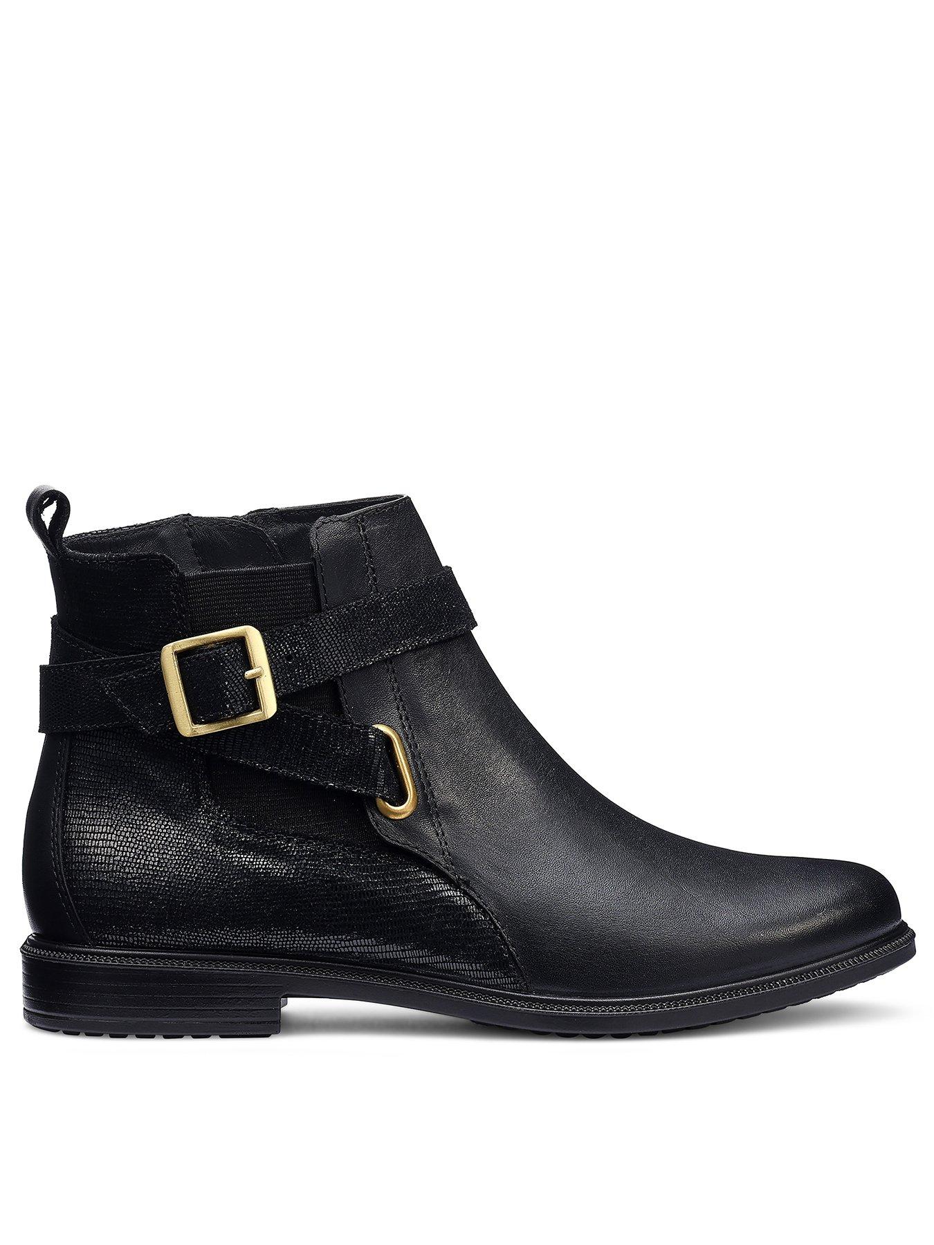 Hotter Bexley Buckle Ankle Boot - Black