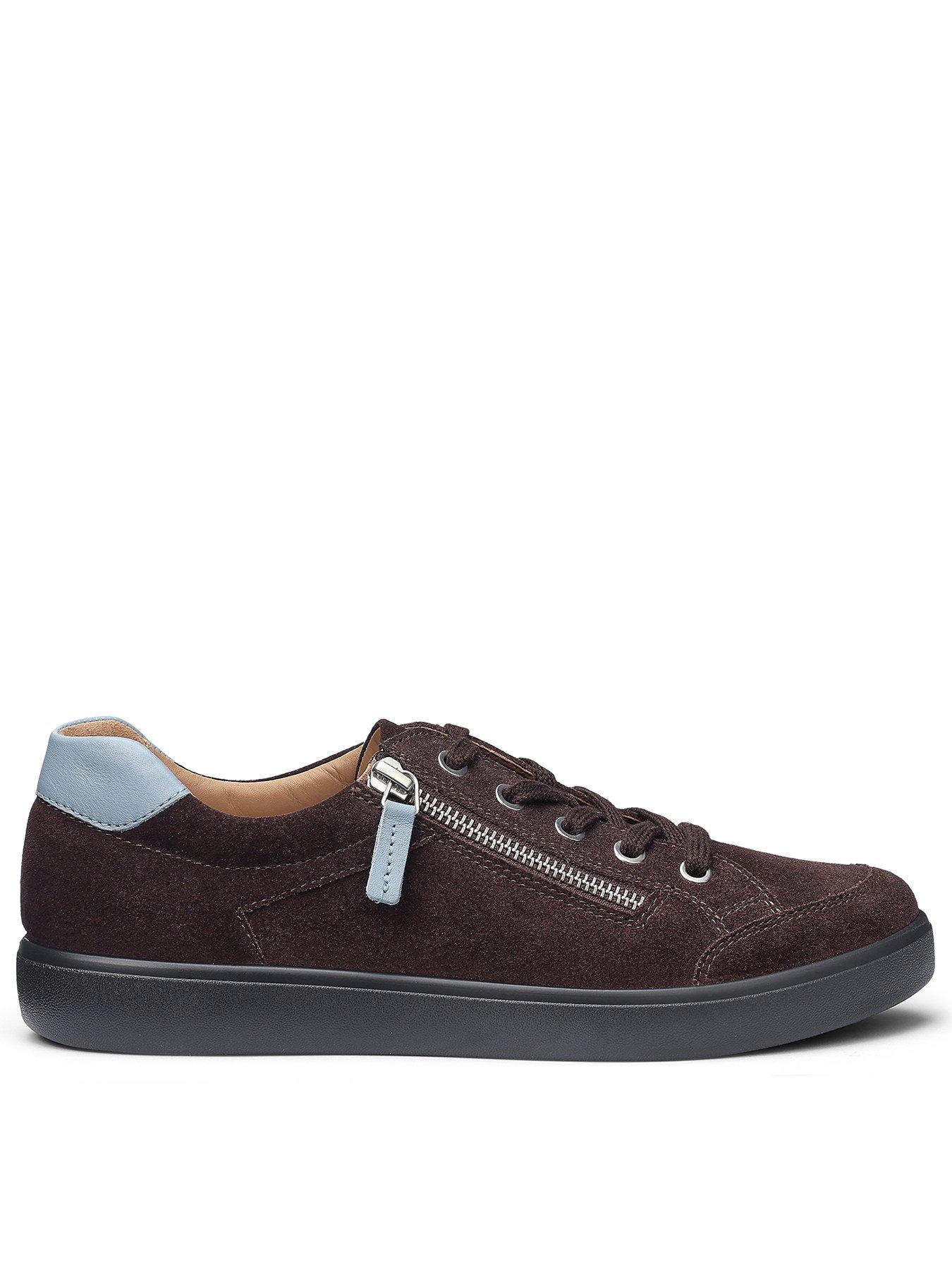 Hotter Chase Ii Wide Zip Detail Trainer - Brown