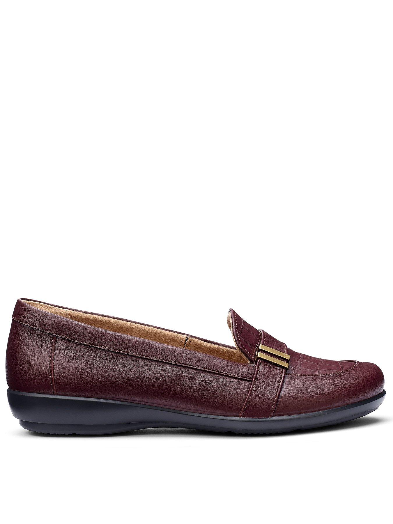Hotter Clay Wide Slip On Loafer - Dark Red