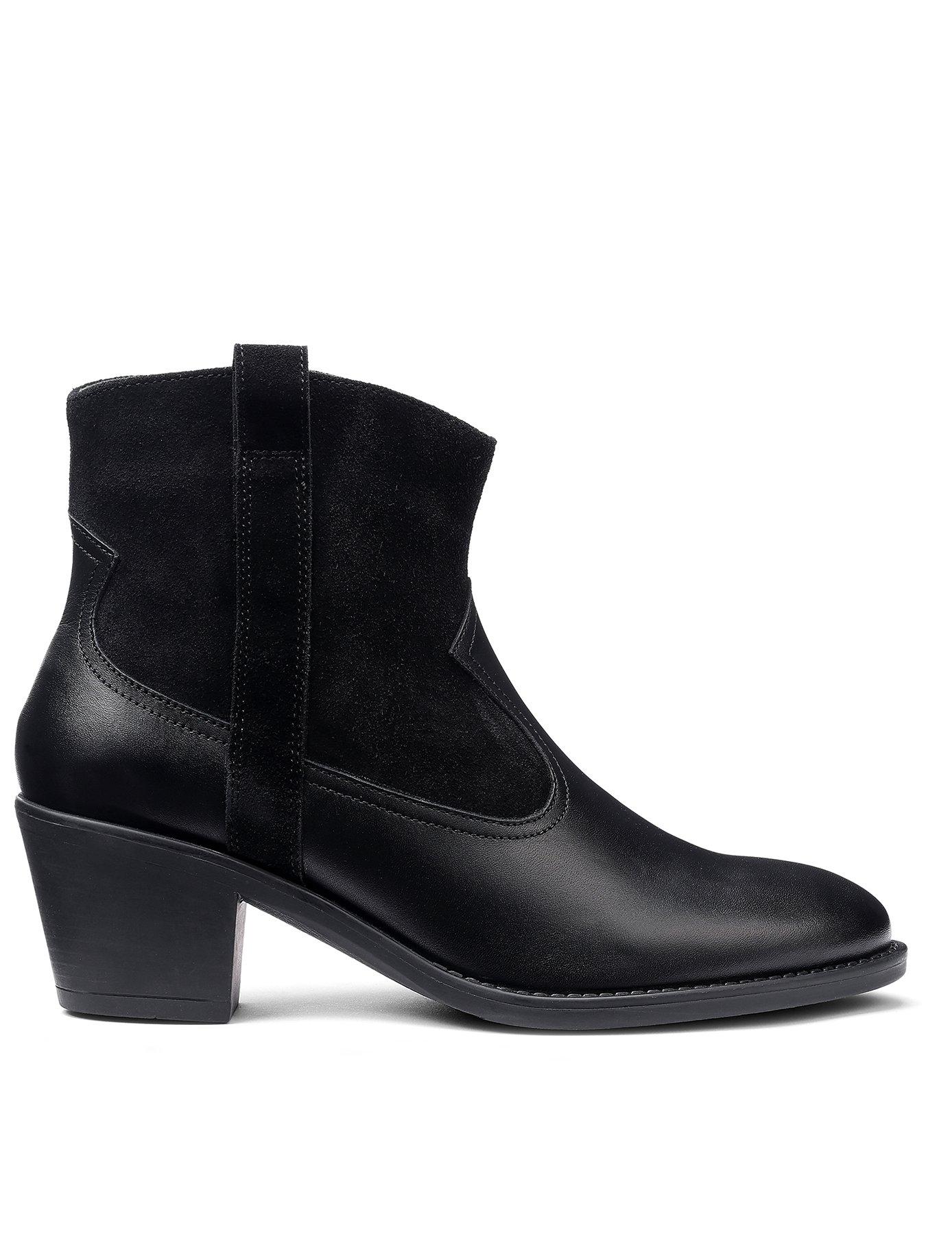 Hotter Colorado Ankle Cow Boy Boot - Black