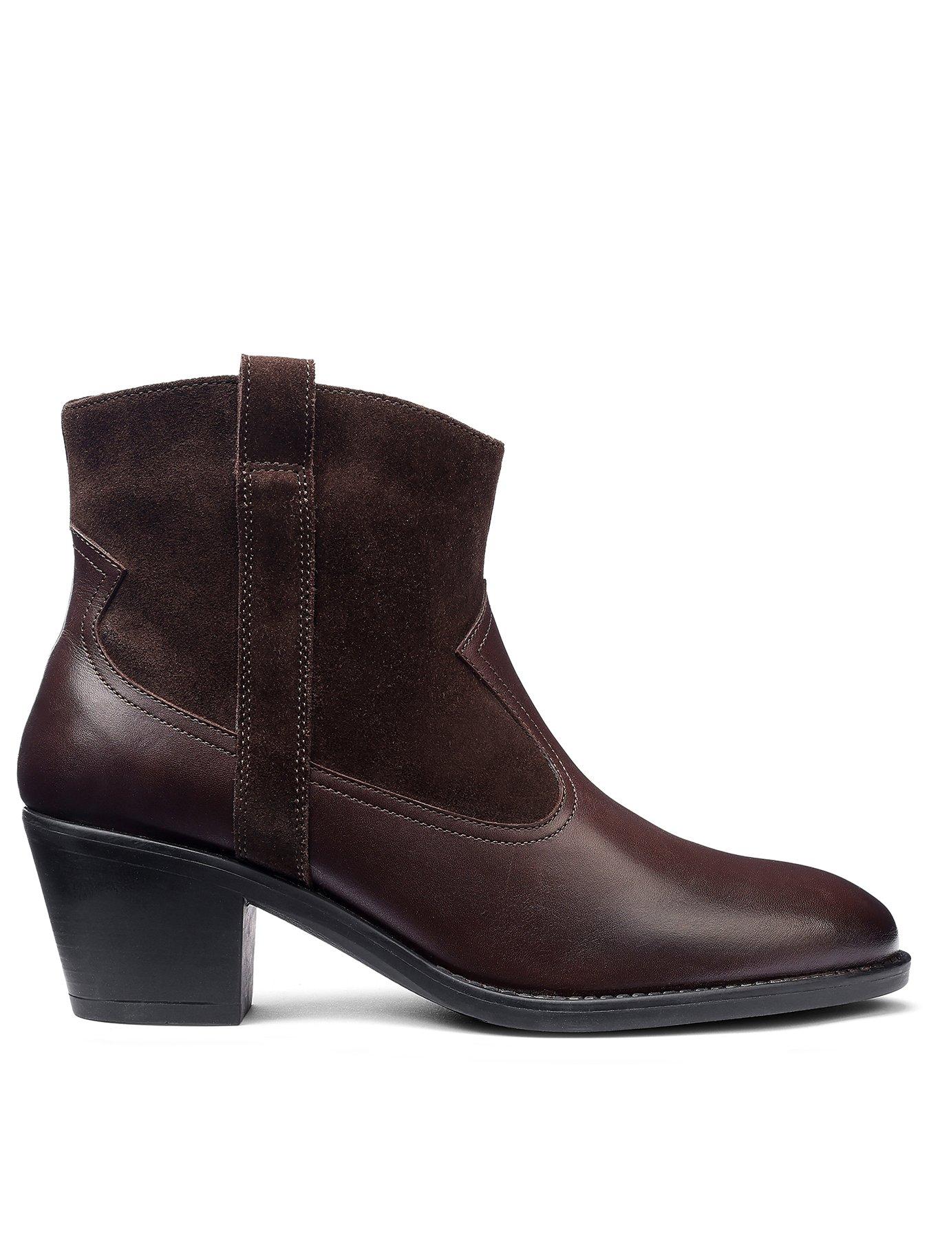 Hotter Colorado Ankle Cow Boy Boot - Chocolate