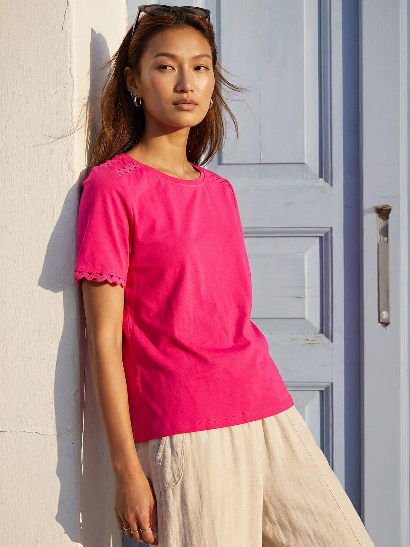 Image 1 of 4 of Roman Cotton Ric Rac Detail T-shirt
