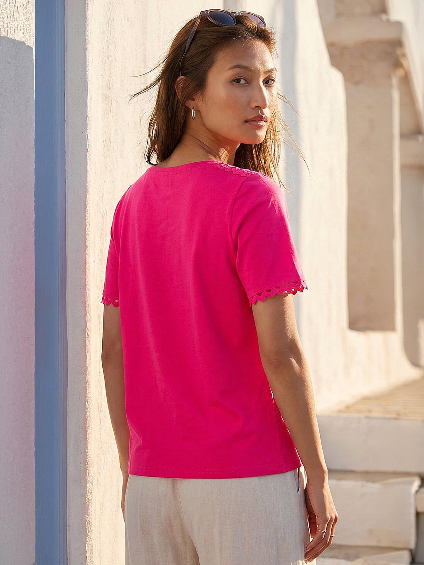 Image 3 of 4 of Roman Cotton Ric Rac Detail T-shirt