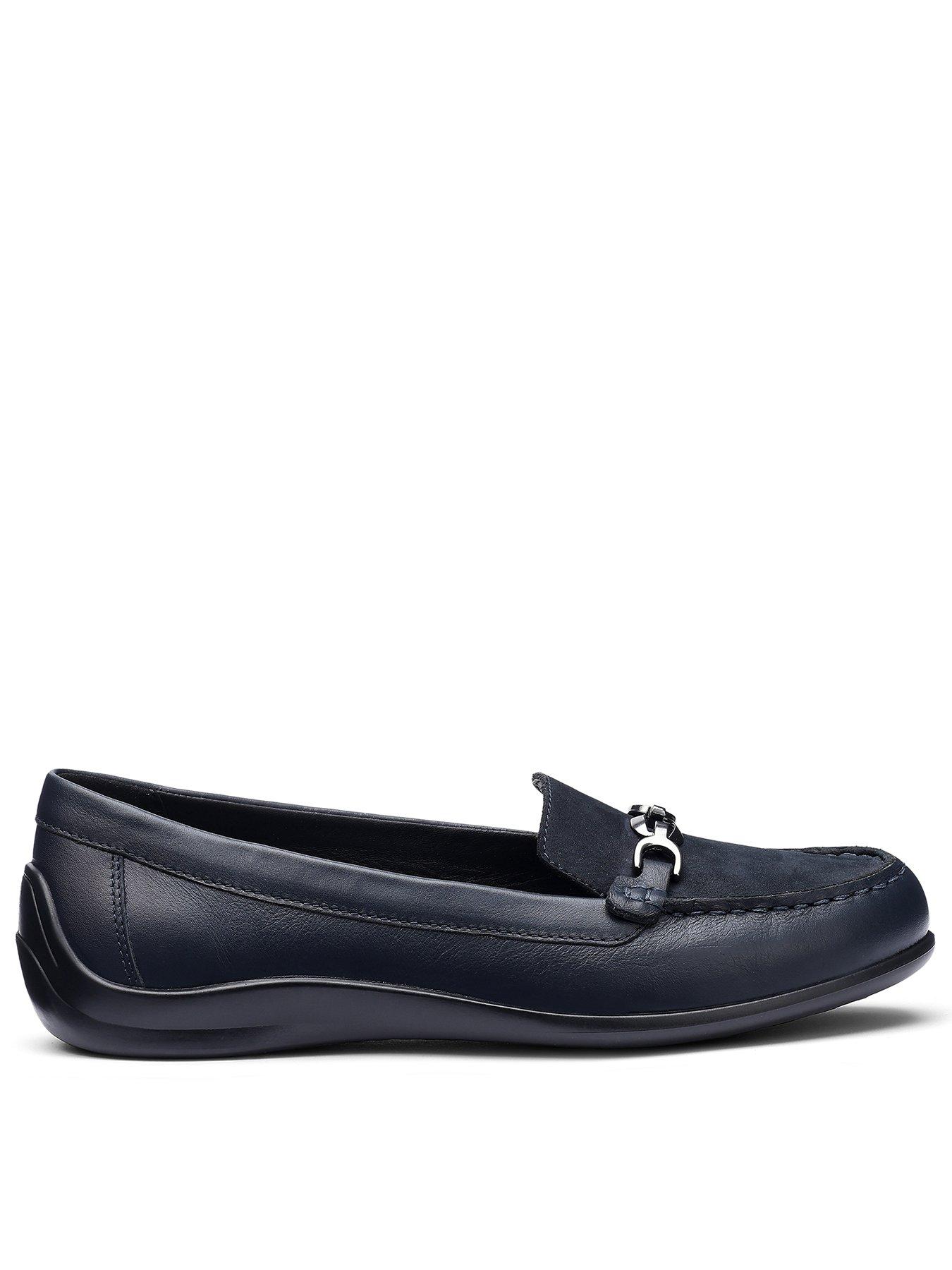 Hotter Dover Wide Fit Wedge Loafer - Navy
