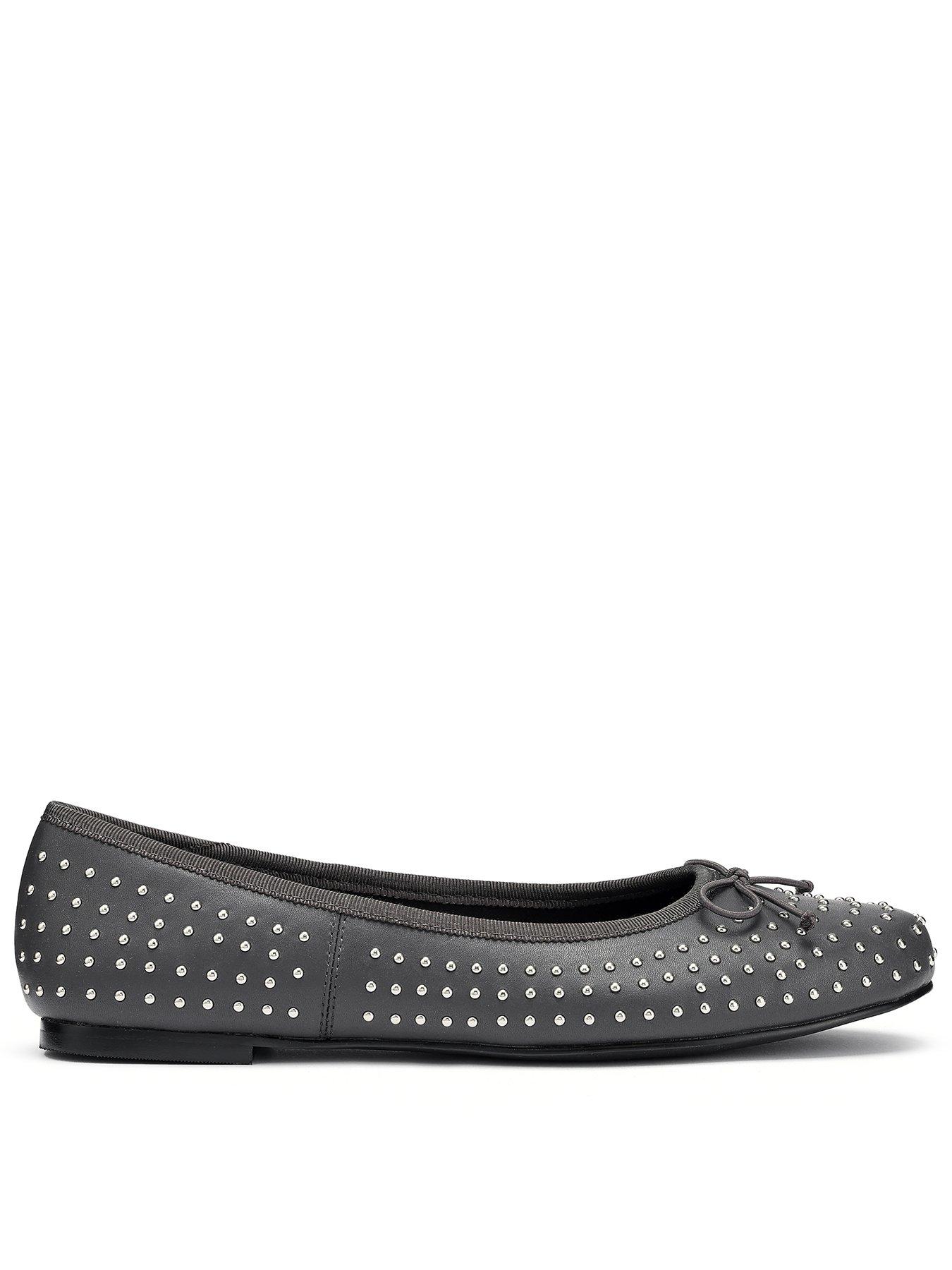 Hotter Ebba Stud Ballerina - Dark Grey