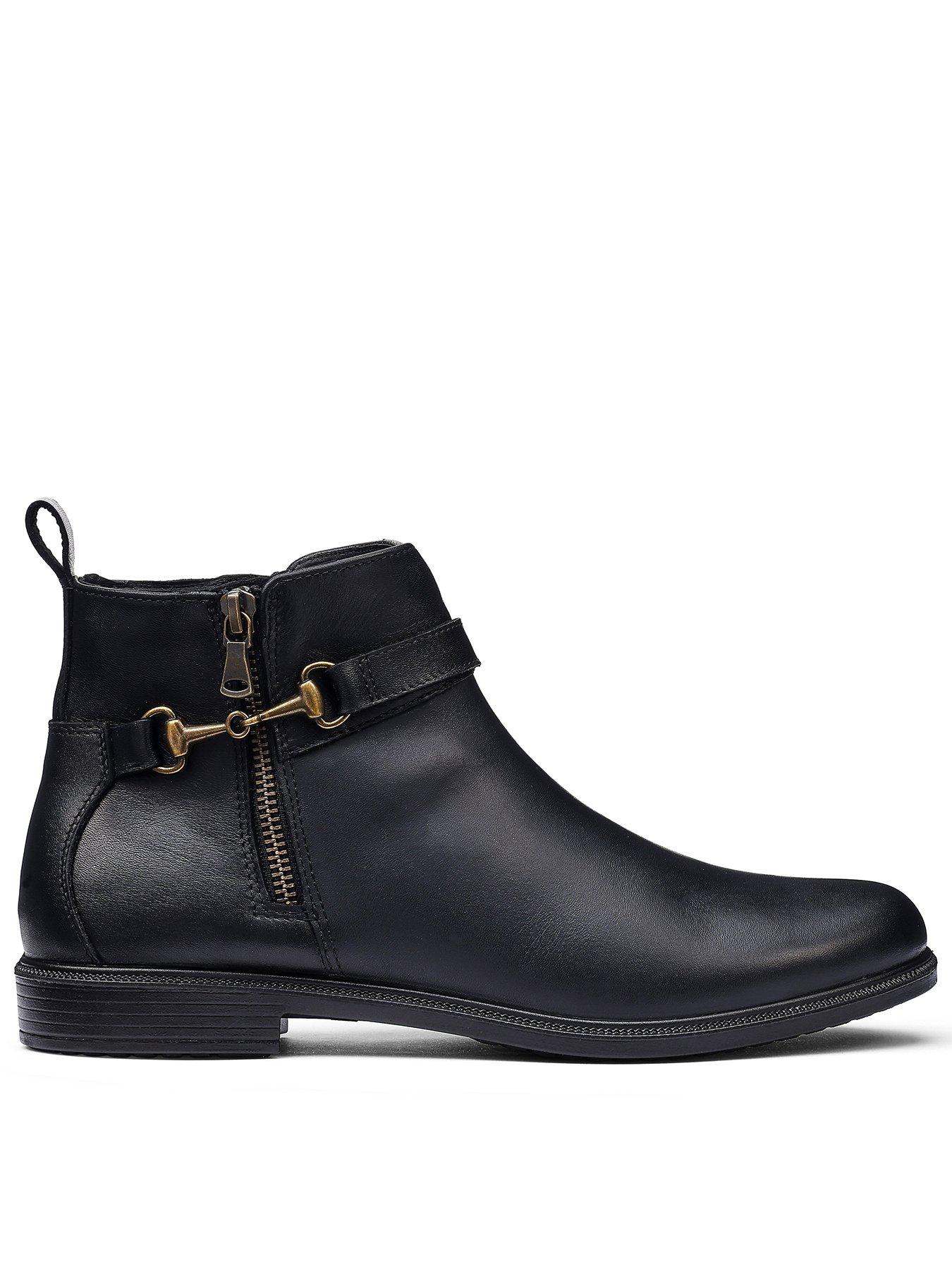 Hotter Iona Wide Fit Side Zip Boot - Black