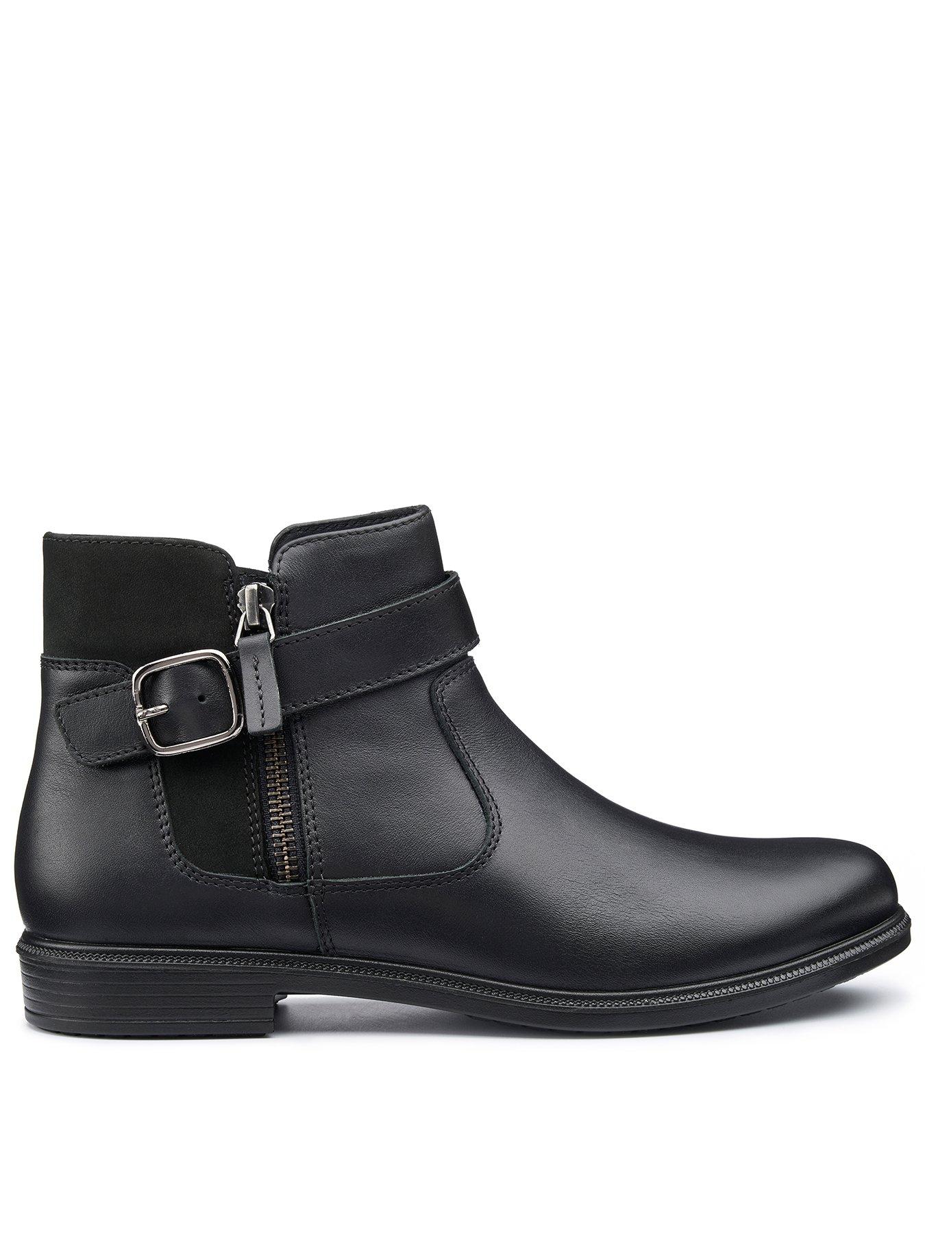 Hotter Kingston Wide Fit Buckle Boot - Black