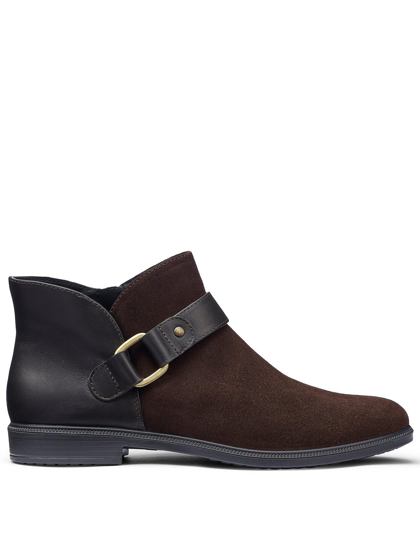 Hotter Linton Wide Fit Buckle Boot - Chocolate