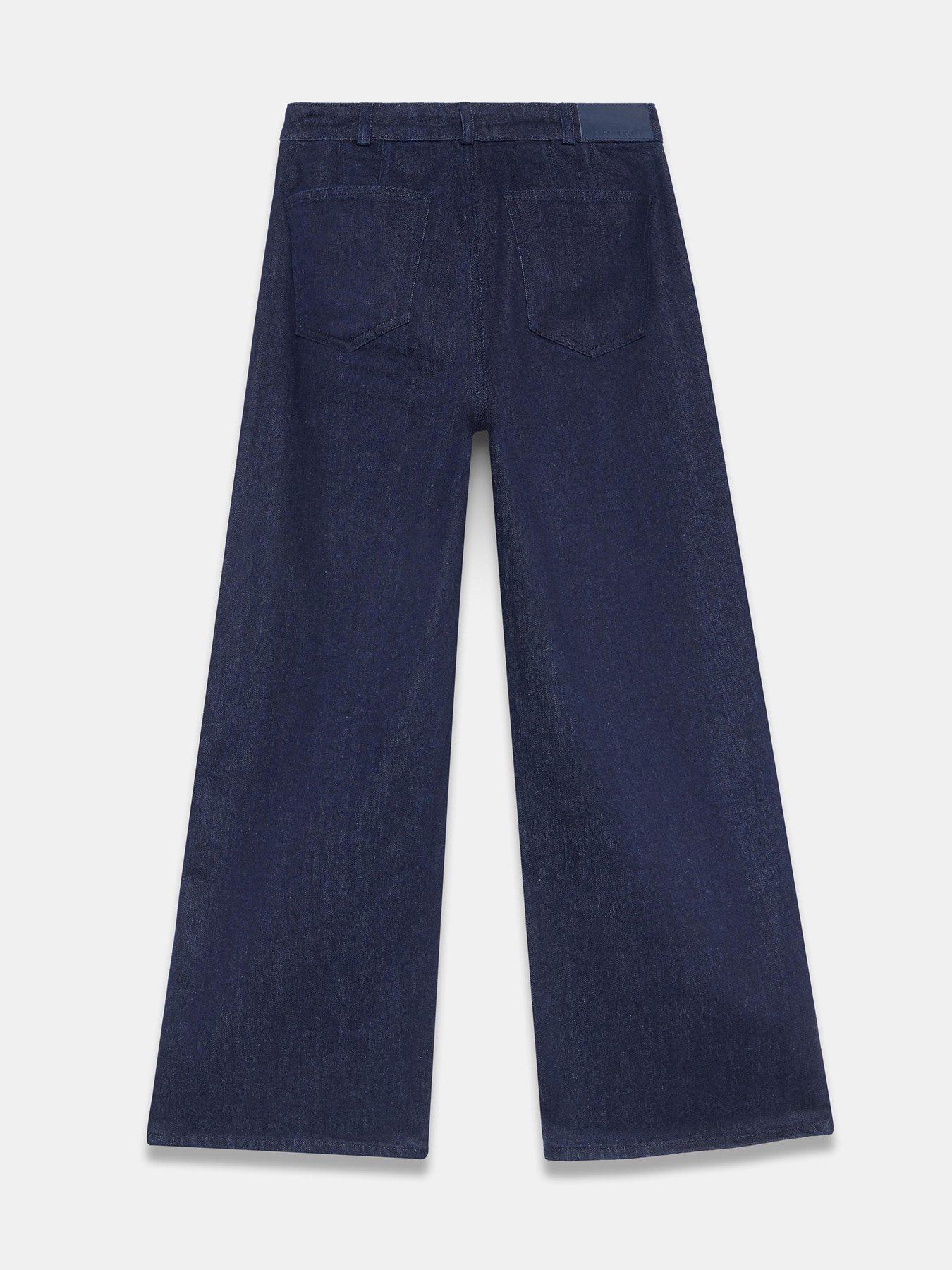 Image 6 of 6 of Mint Velvet Dark Indigo Patch Pocket Crop Jeans - Blue