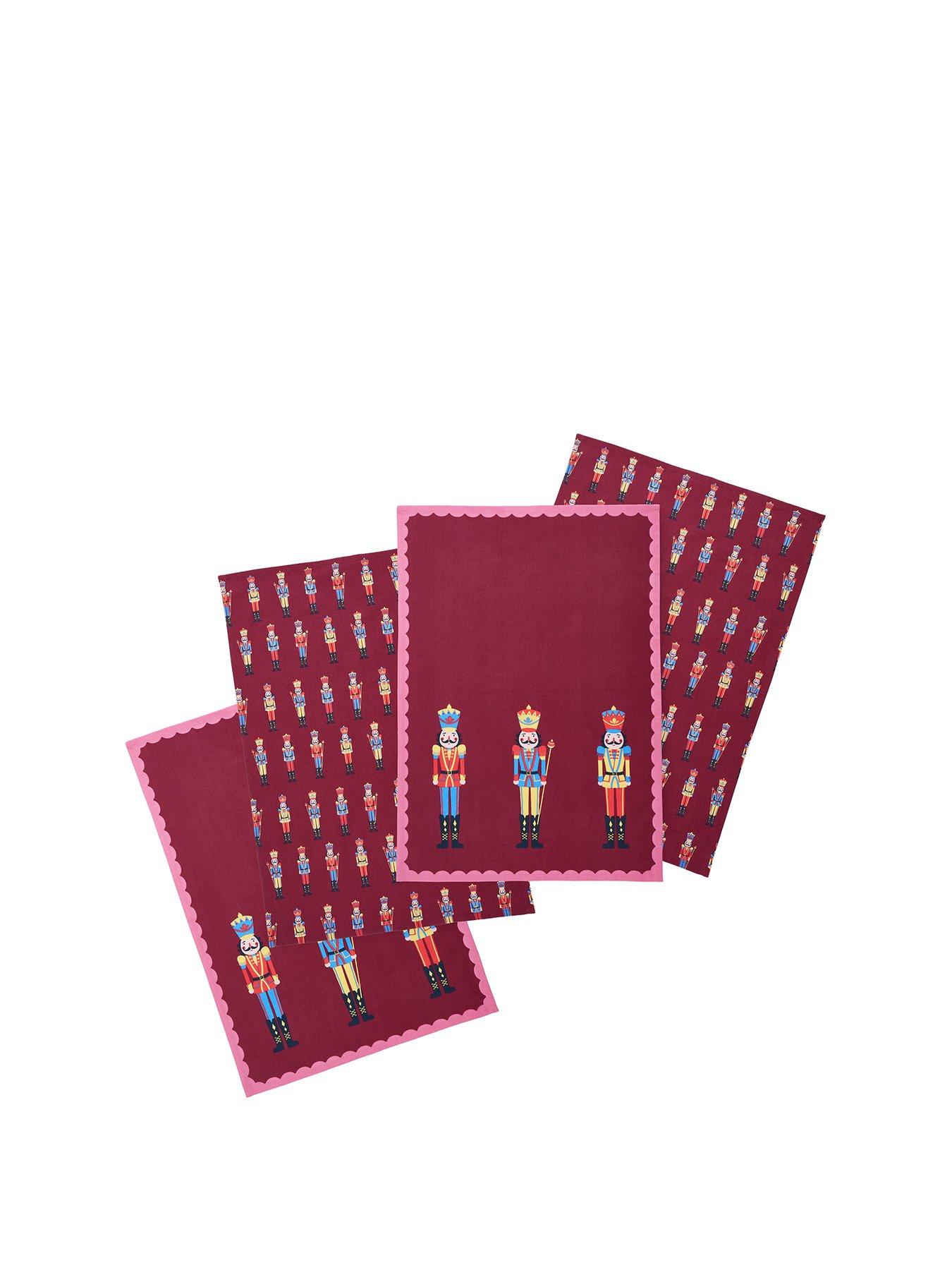 Image 2 of 3 of Catherine Lansfield 100% Cotton Christmas Nutcracker Tea Towels 4 Pack