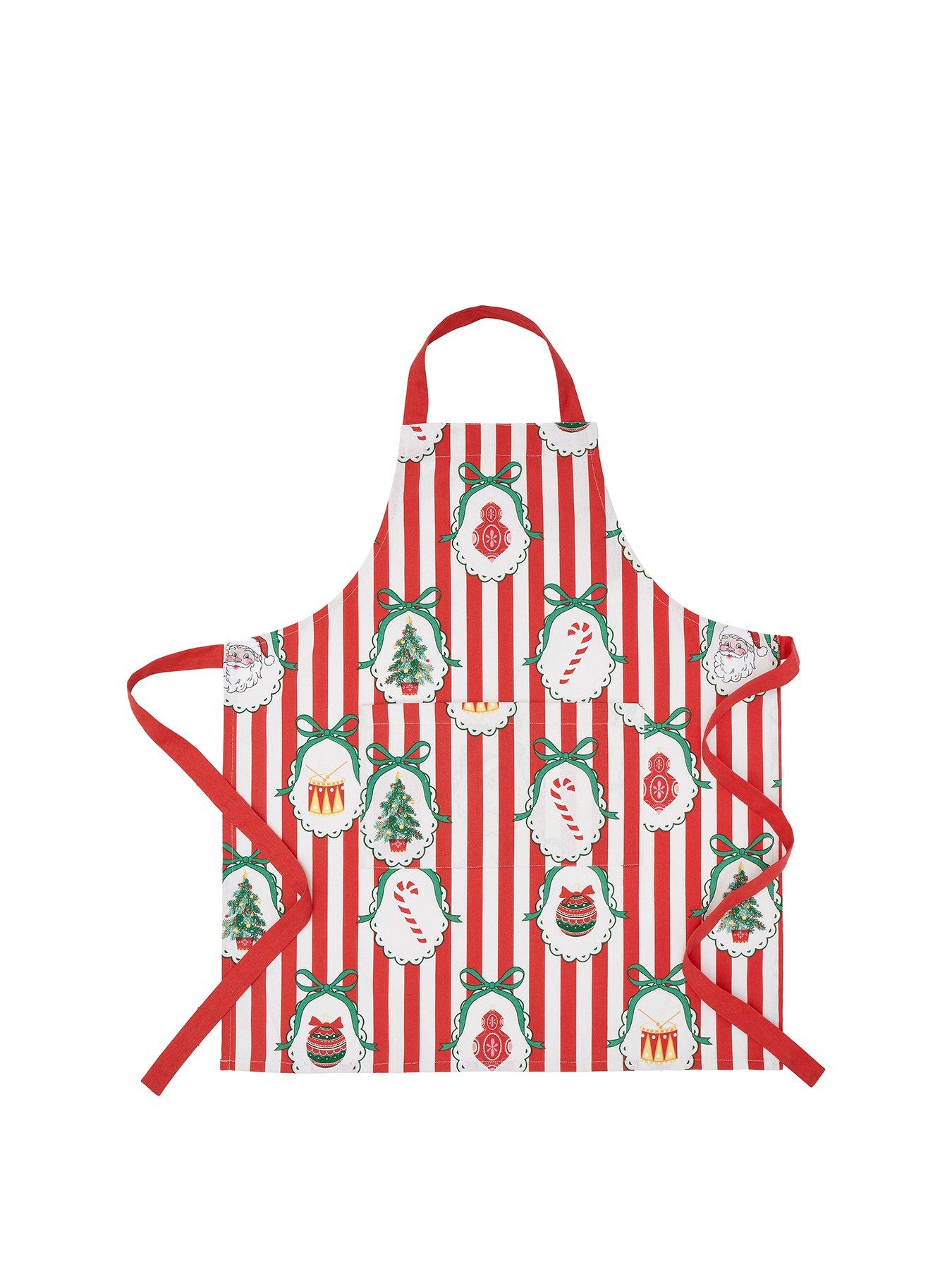 Image 2 of 3 of Catherine Lansfield 100% Cotton Christmas Vintage Stripe Apron