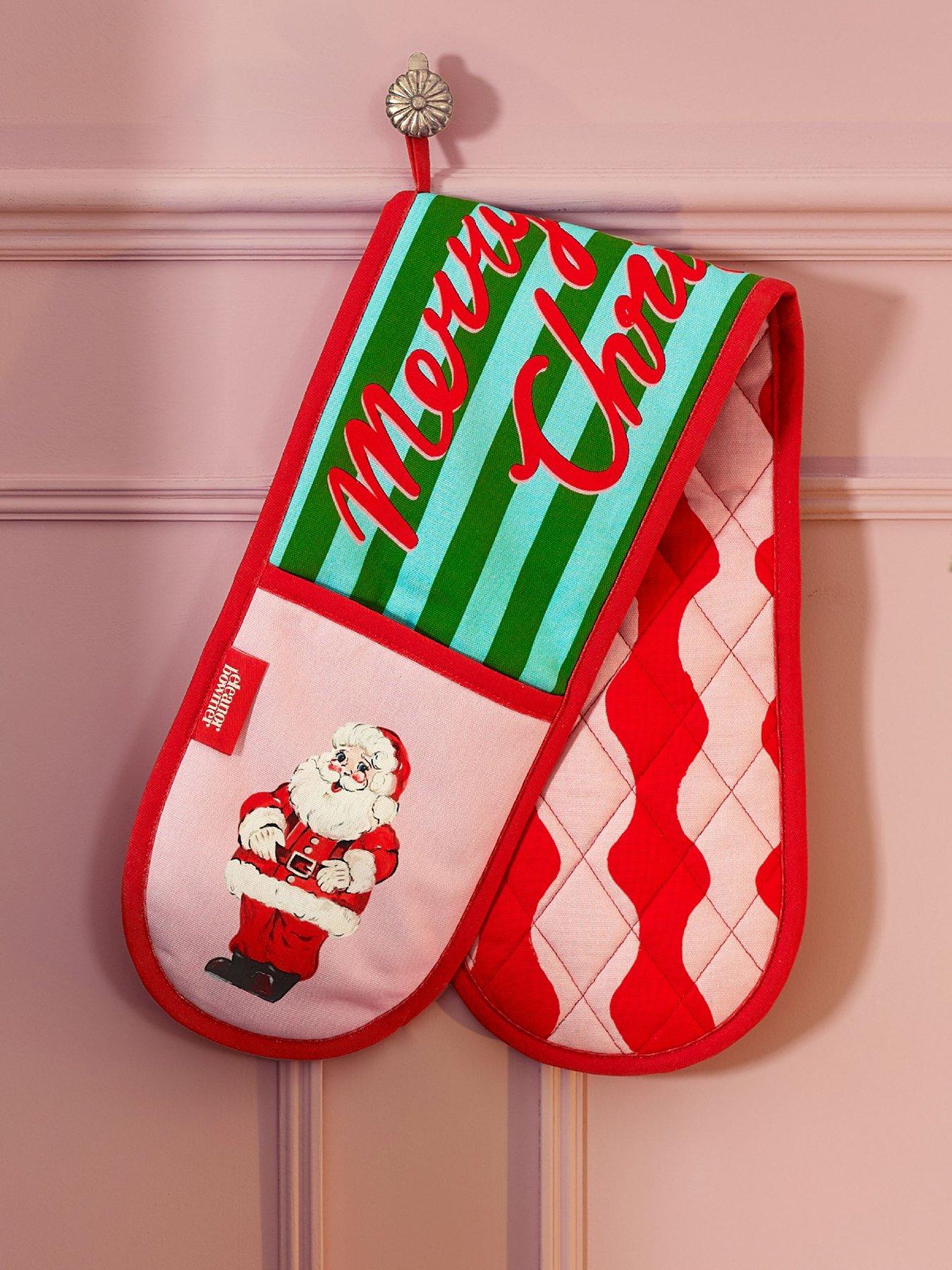 Image 1 of 4 of Eleanor Bowmer 100% Cotton Santa Double Oven Glove