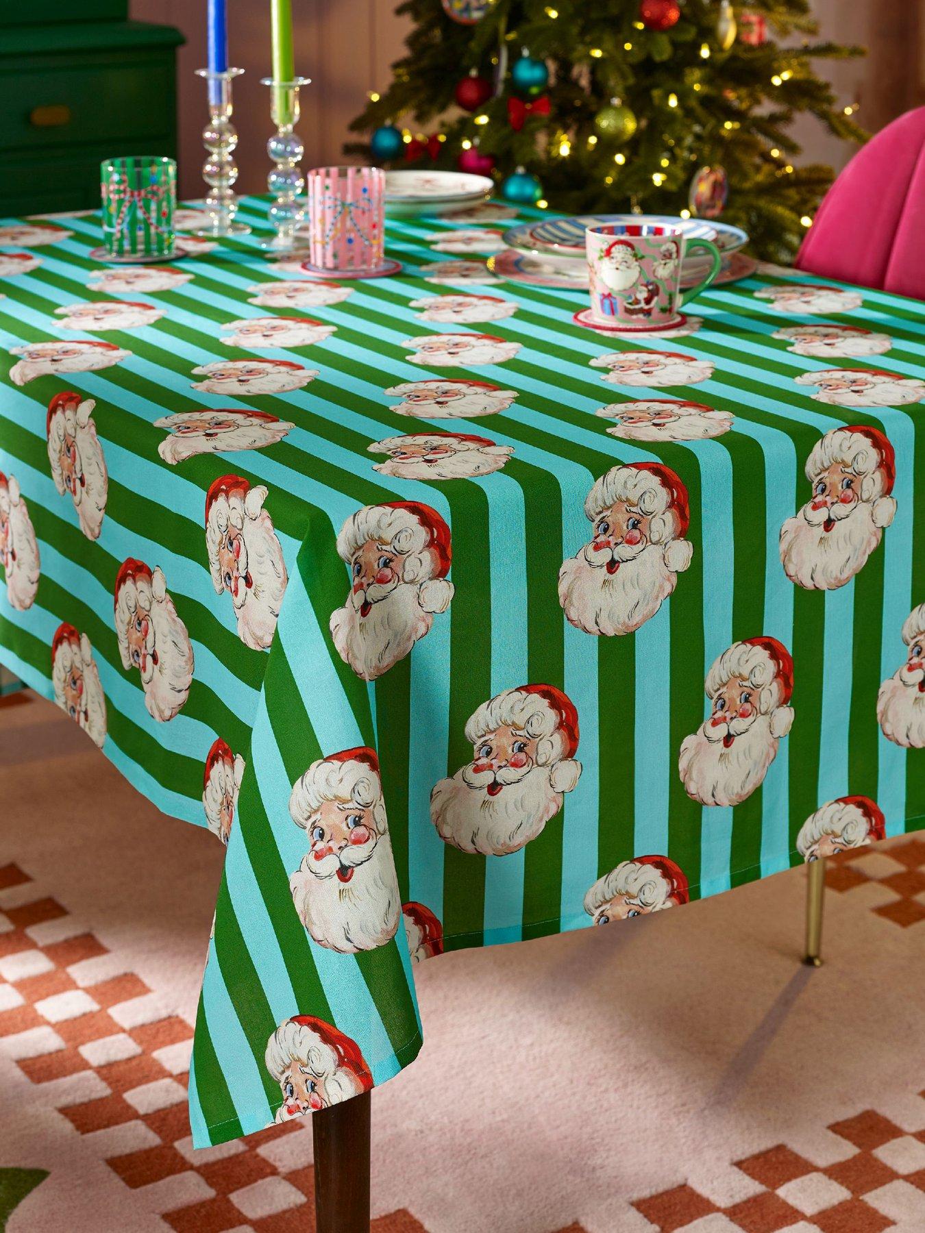 Eleanor Bowmer 100% Cotton Santa Table Cloth