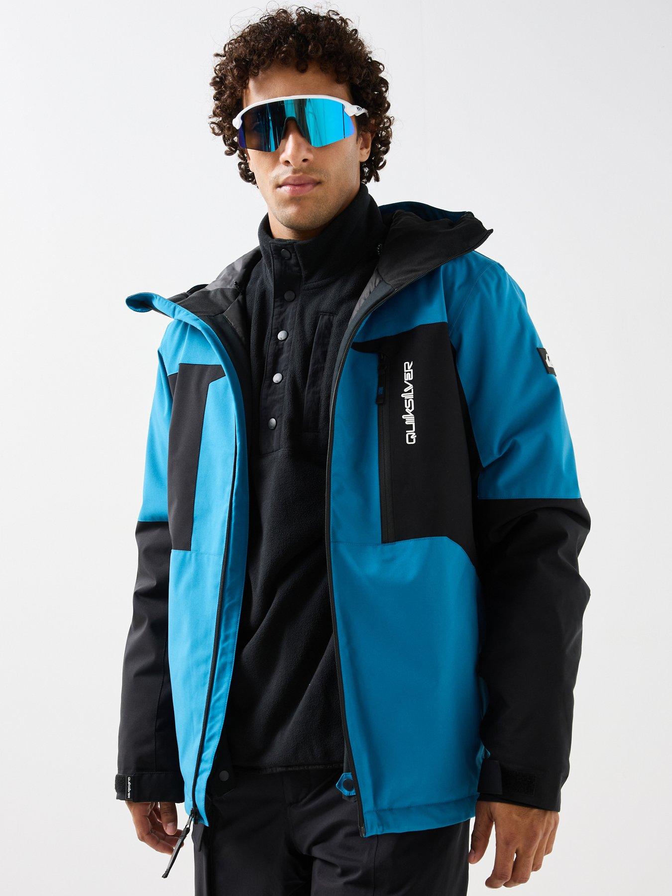 Image 1 of 6 of Quiksilver Mens Dawson 10k Hooded Full Zip Ski Jacket - Blue