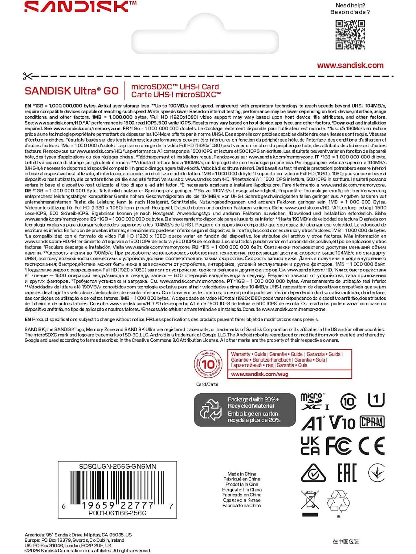 Image 4 of 4 of SanDisk Ultra microSDXC 256GB + SD Adapter